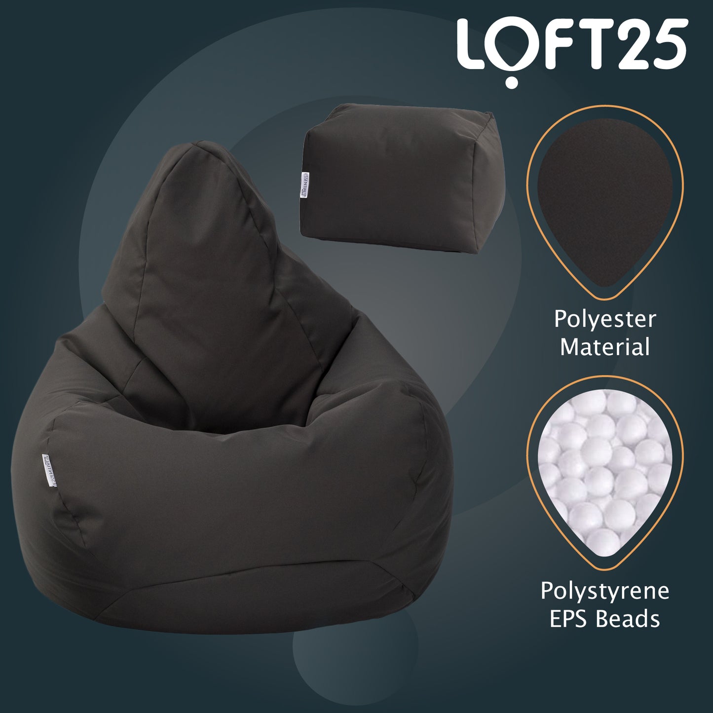 Loft 25 Bean Bag Gamer Chair With Footstool