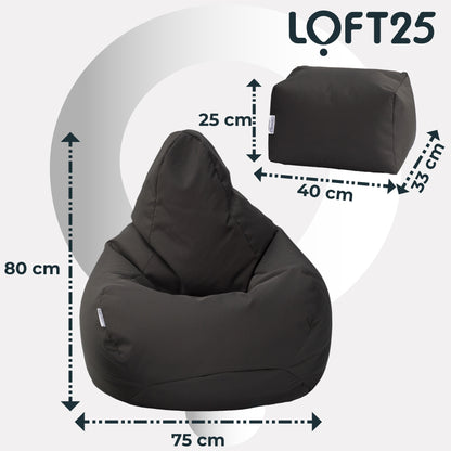 Loft 25 Bean Bag Gamer Chair With Footstool