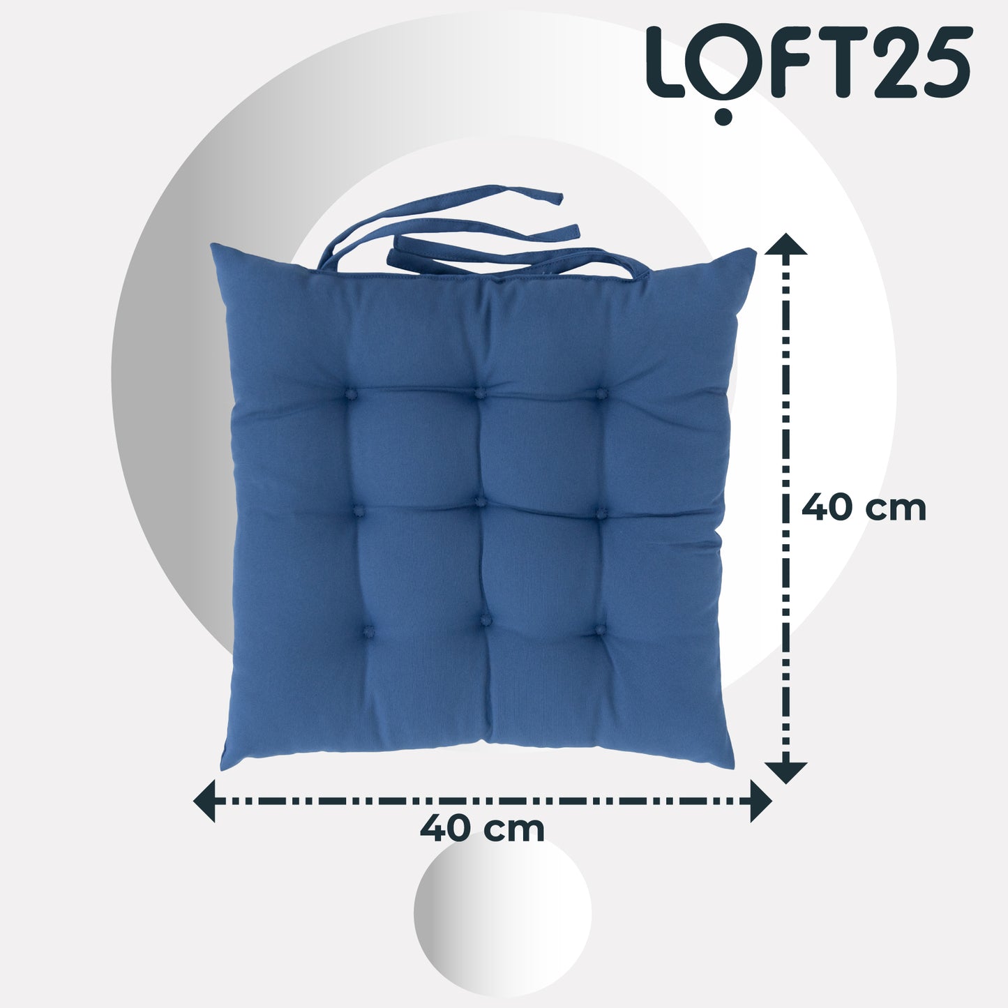 Loft 25 Garden Chair Tufted Seat Pads with Secure Ties