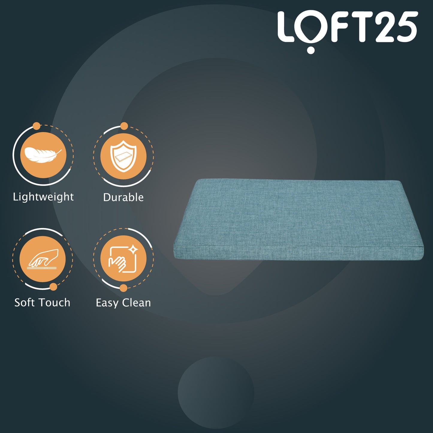 Loft 25 Premium Linen Fabric Bench Pads 76x39x5cm