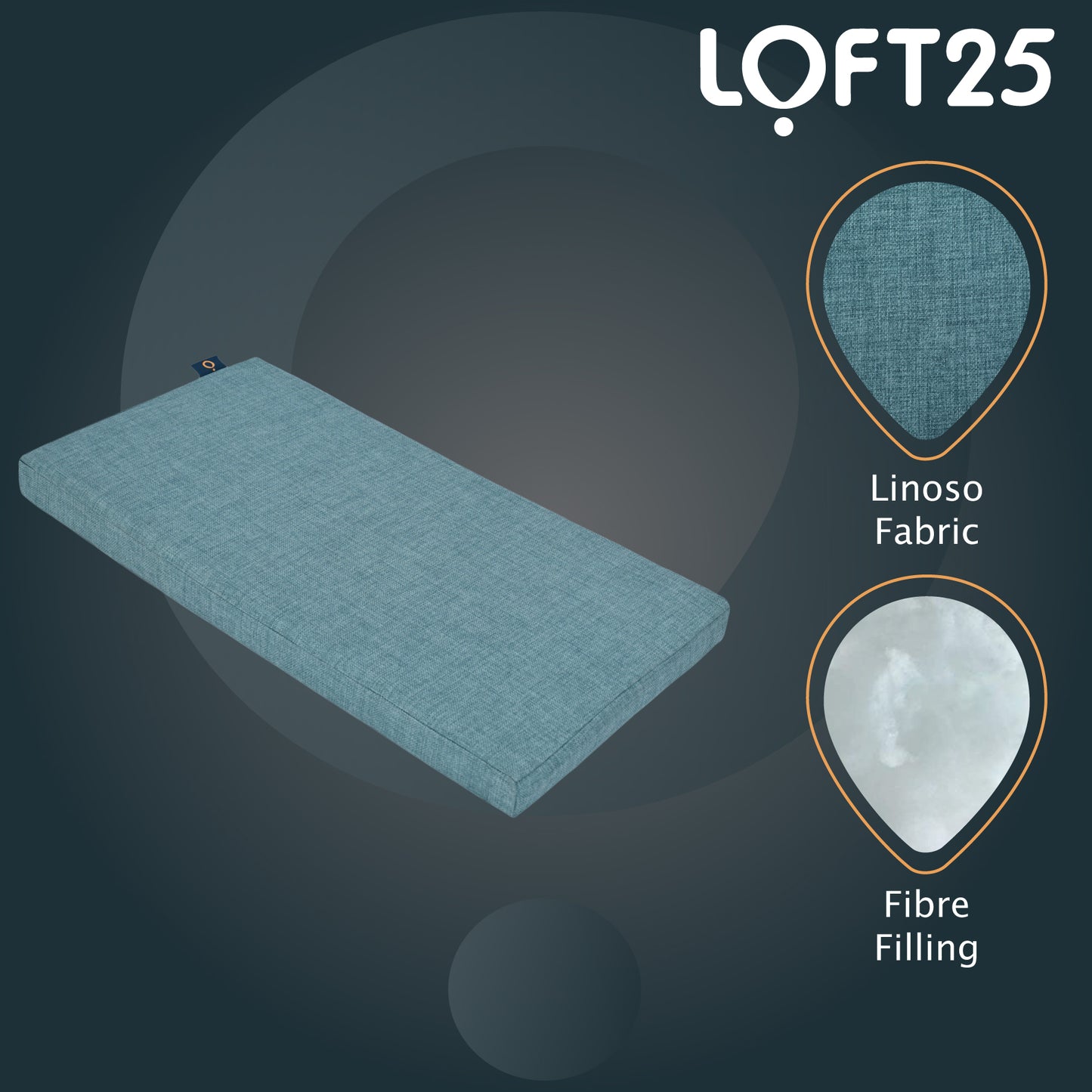Loft 25 Premium Linen Fabric Bench Pads 76x39x5cm