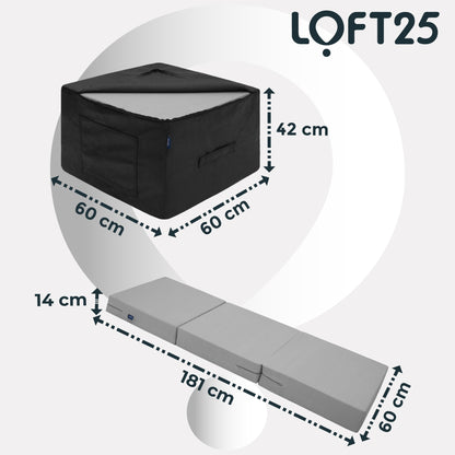 Loft 25 Portable Fold-Out Z Bed Mattress With Storage Bag