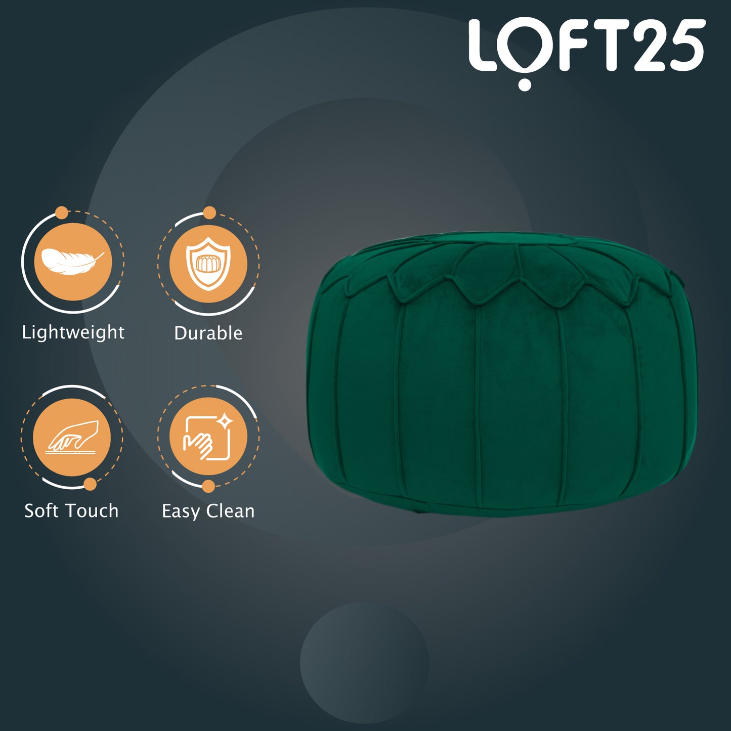 Loft 25 Moroccan Round Bean Bag Footstool