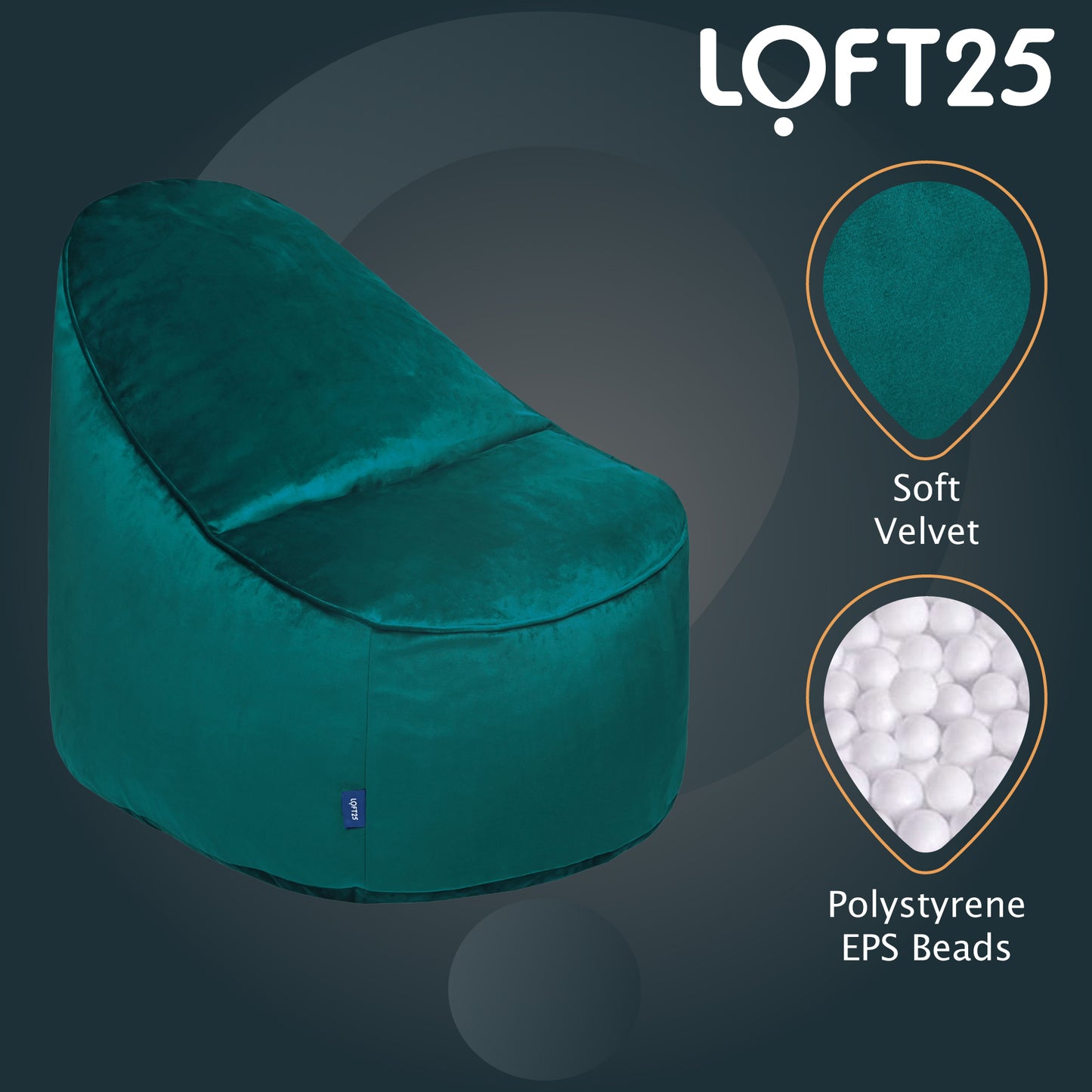 Loft 25 Relaxing Adult Bean Bag Chair 90x100x70