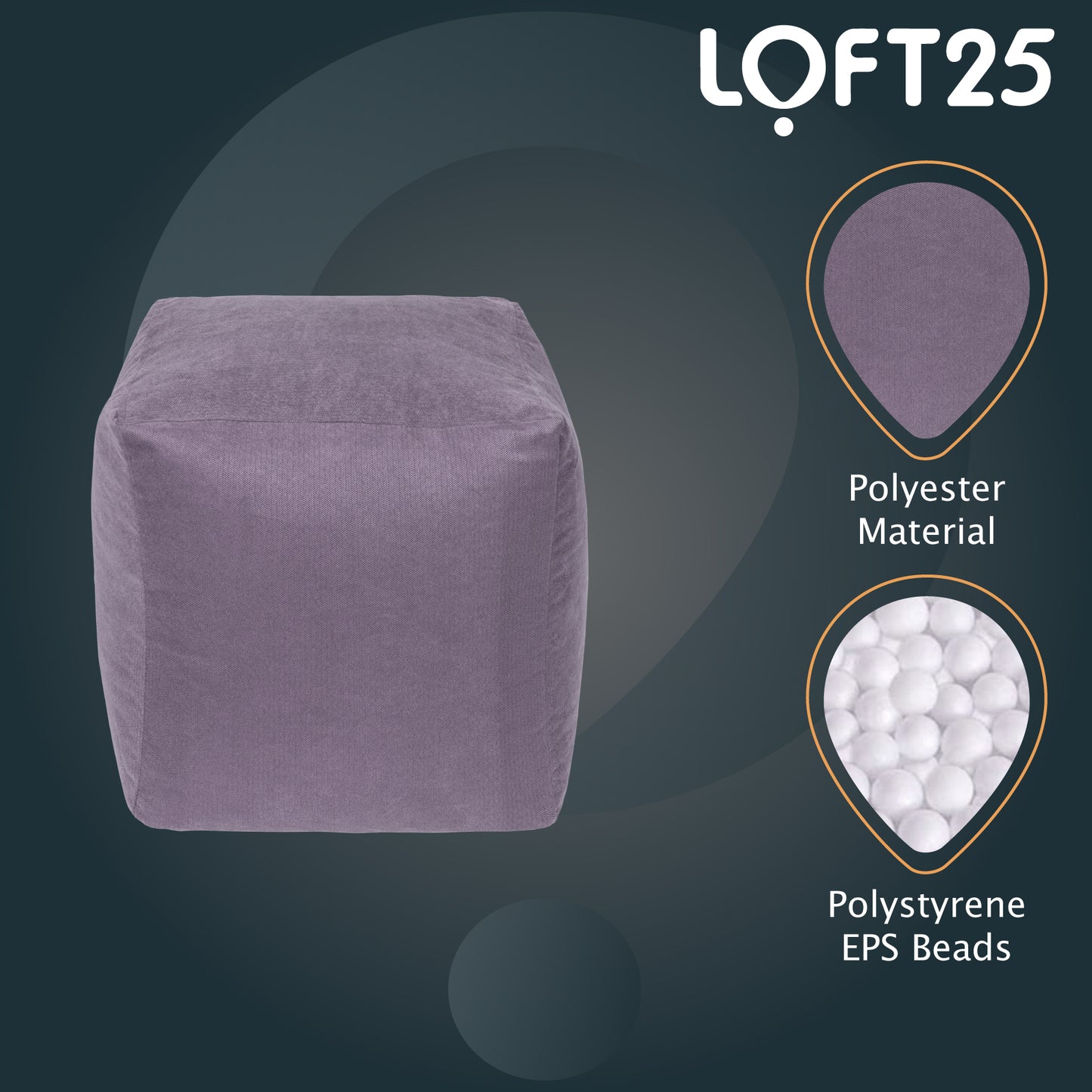 Loft 25 Bean Bag Cube Soft Luxury Footstool Chair