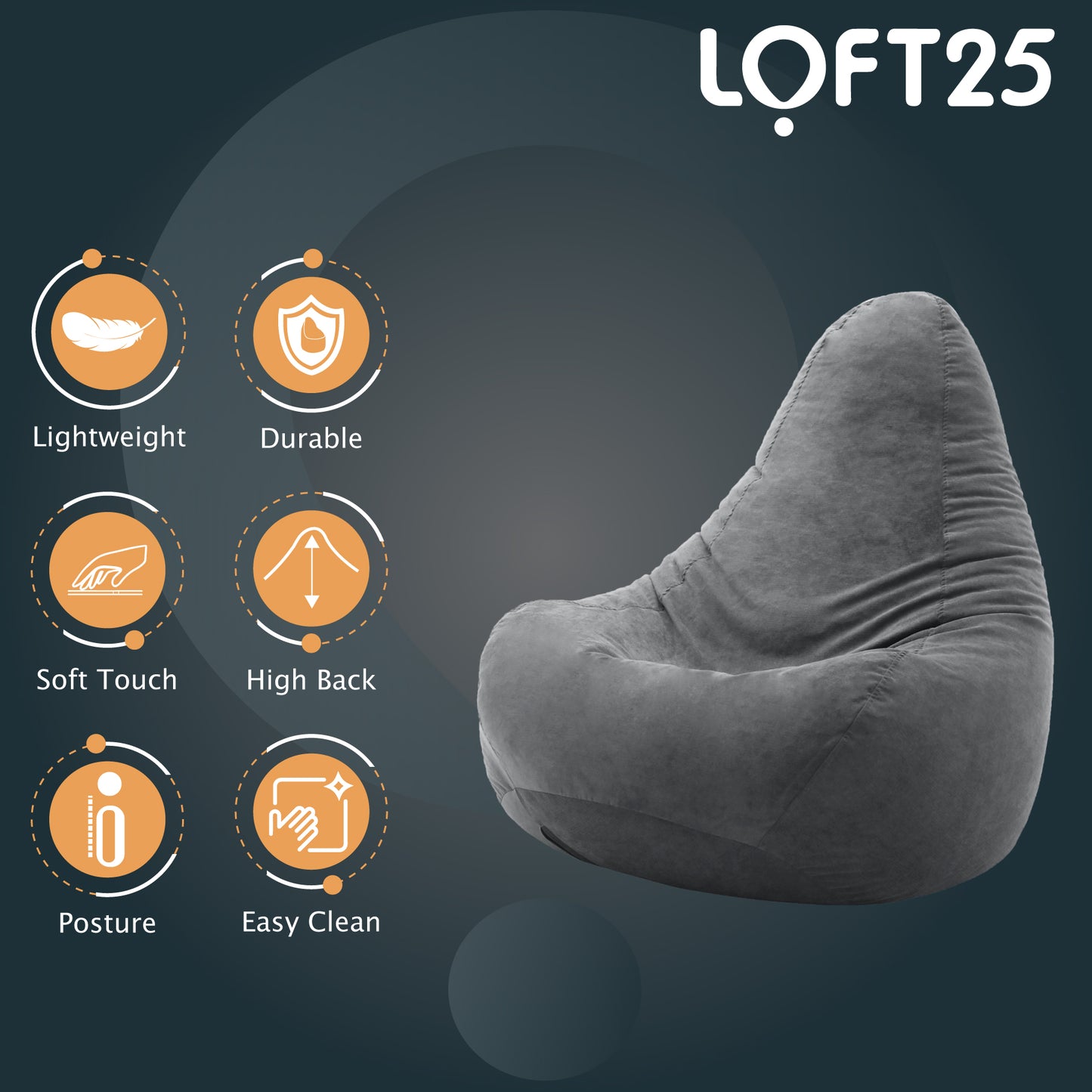 Loft 25 Gamer Recliner Bean Bag Chair