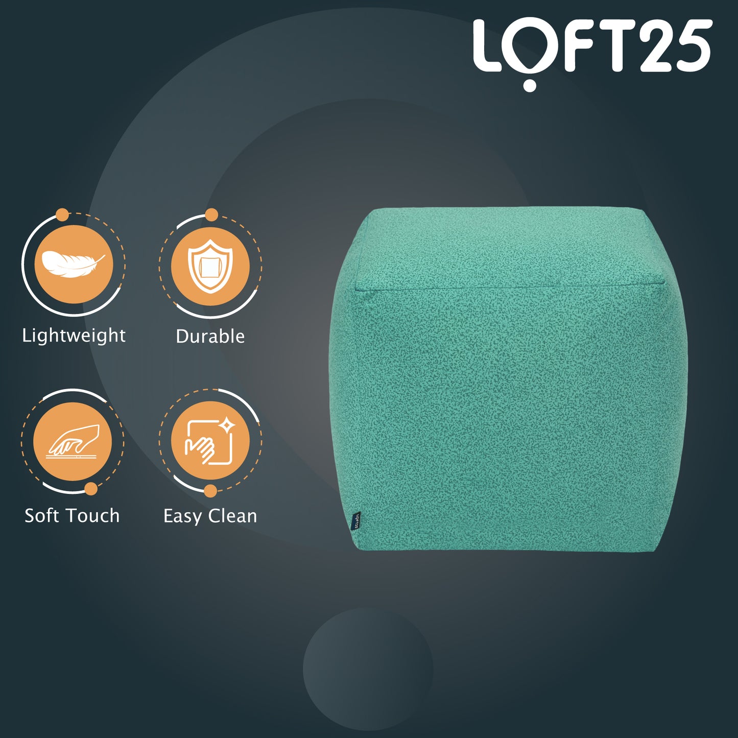 Loft 25 Cube Portable Bean Bag Footstool