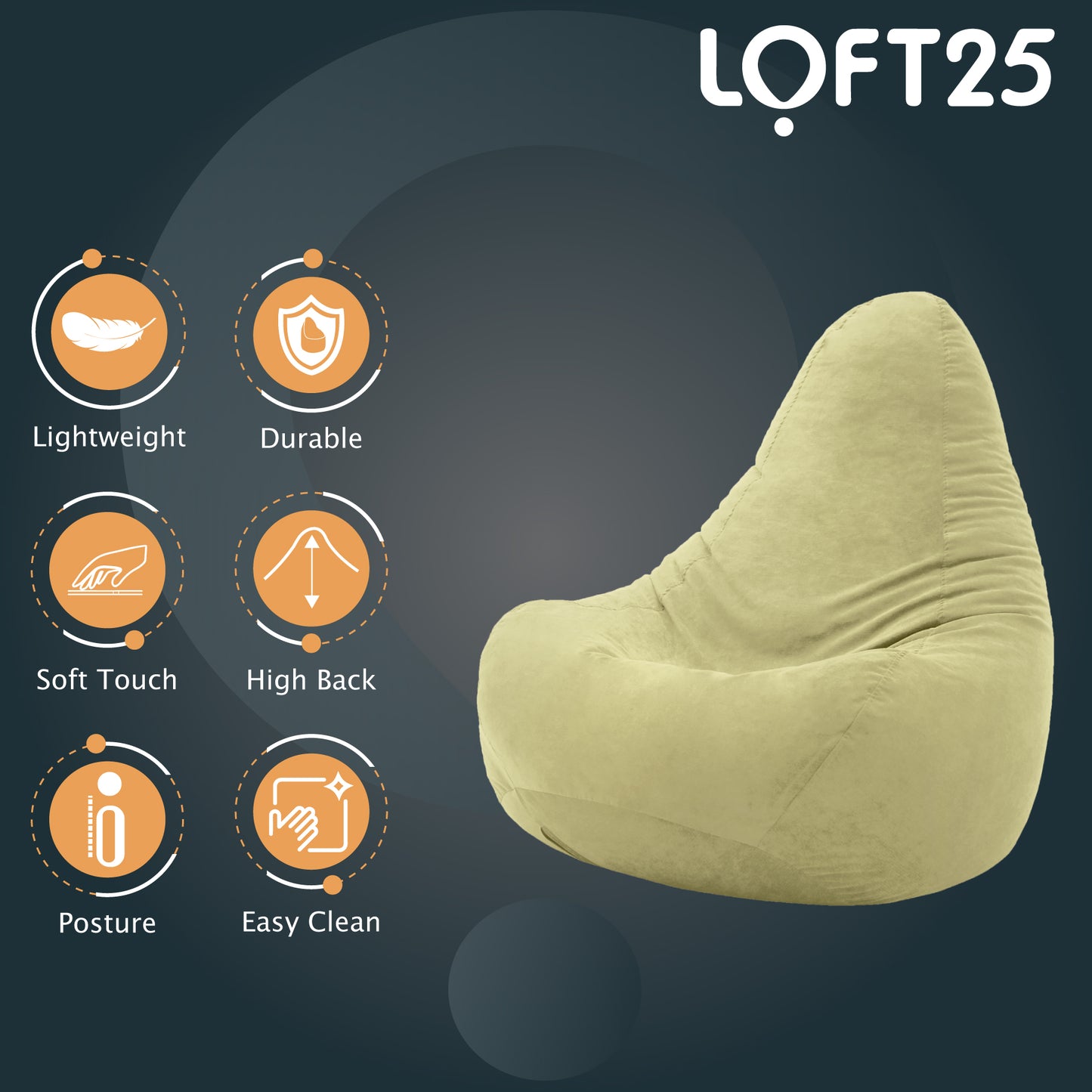 Loft 25 Gamer Recliner Bean Bag Chair