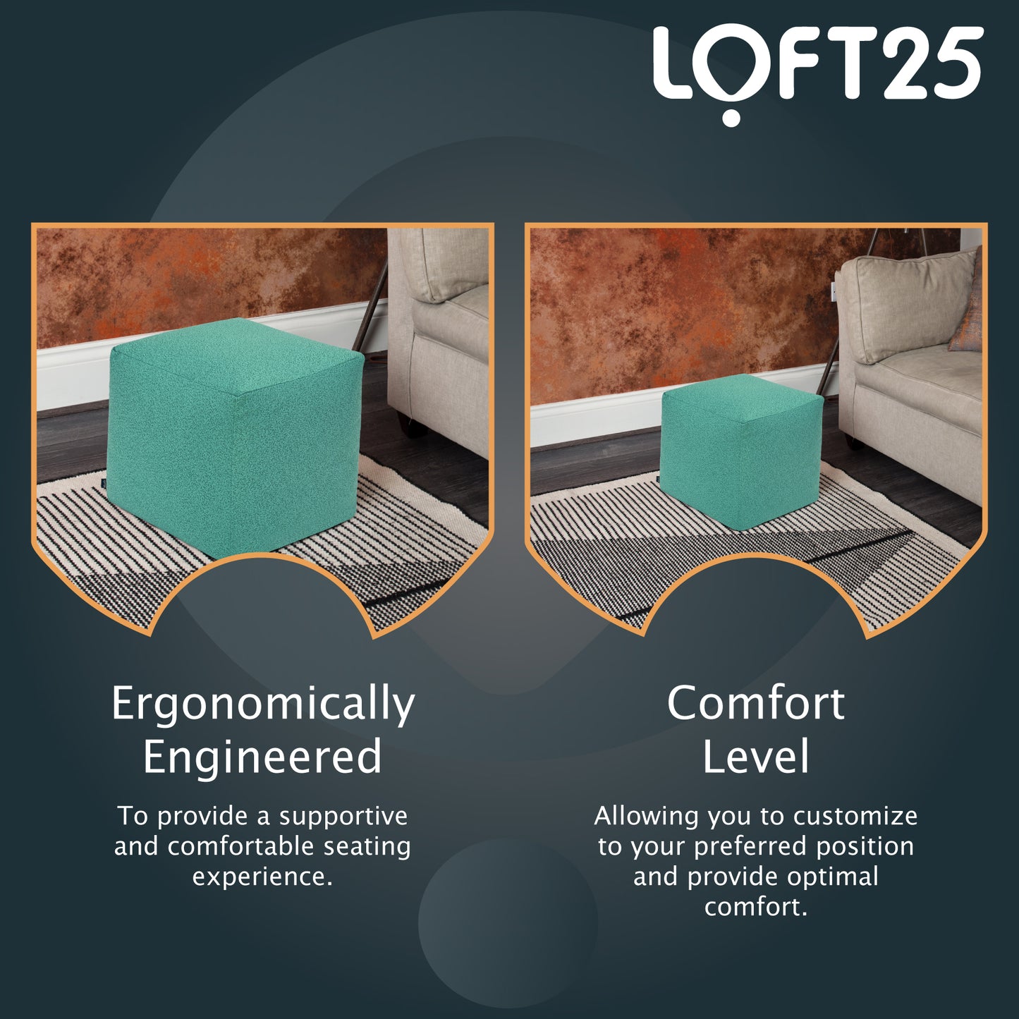 Loft 25 Cube Portable Bean Bag Footstool