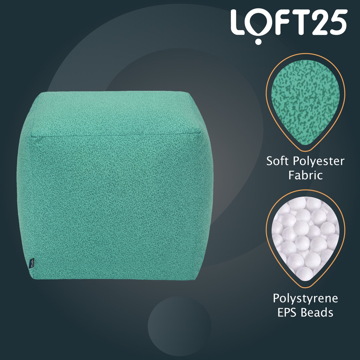 Loft 25 Cube Portable Bean Bag Footstool
