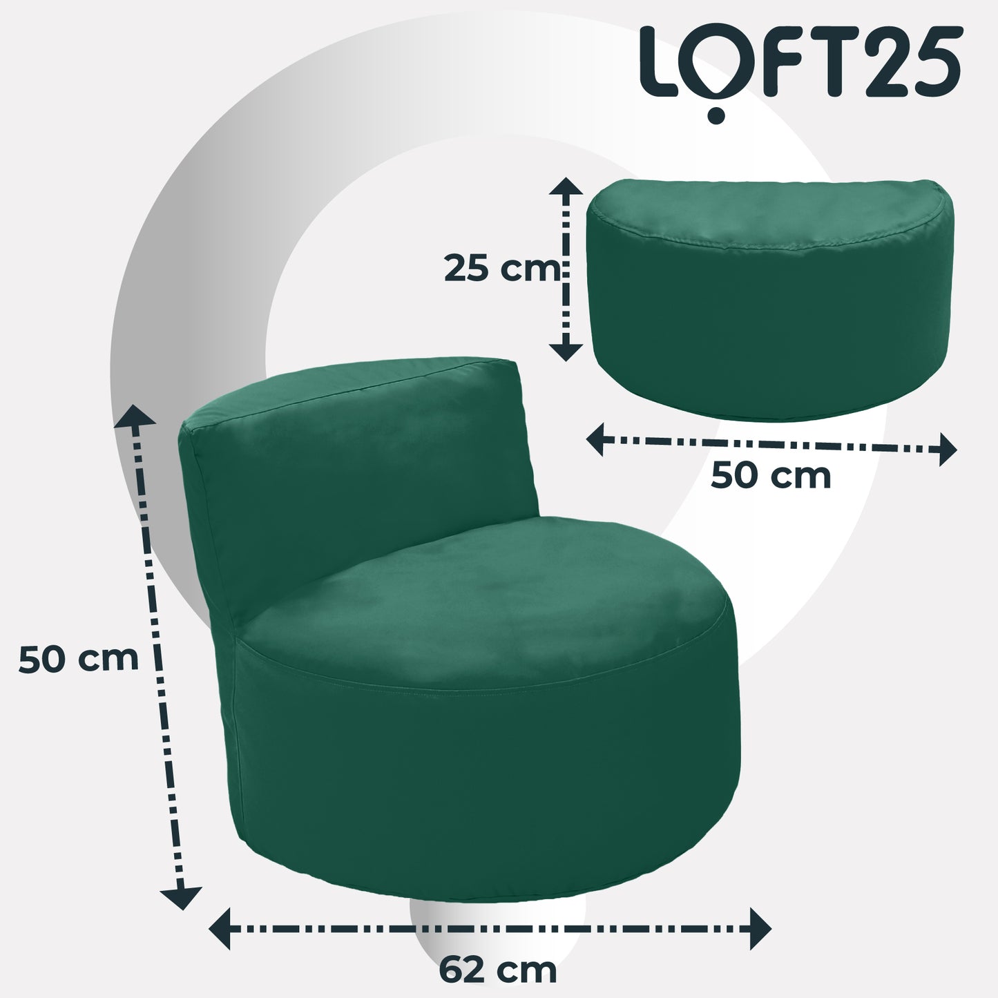 Loft 25 Kids Bean Bag Chair With Footstool