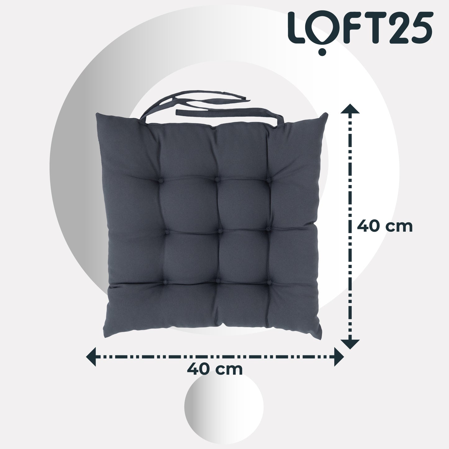 Loft 25 Garden Chair Tufted Seat Pads with Secure Ties