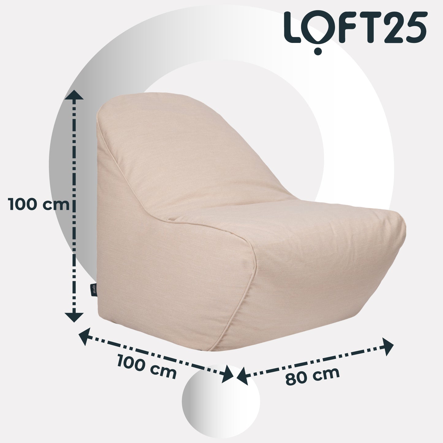 Loft 25 Relaxing Adult Bean Bag Chair 80x100x100