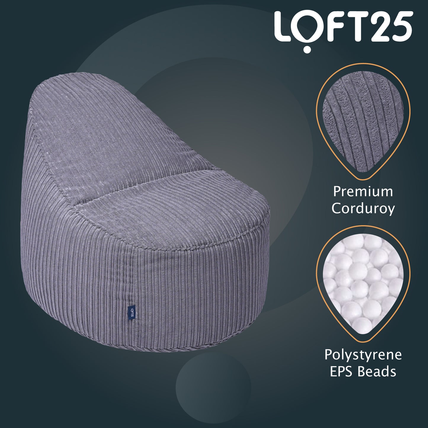 Loft 25 Relaxing Adult Bean Bag Chair 90x100x70