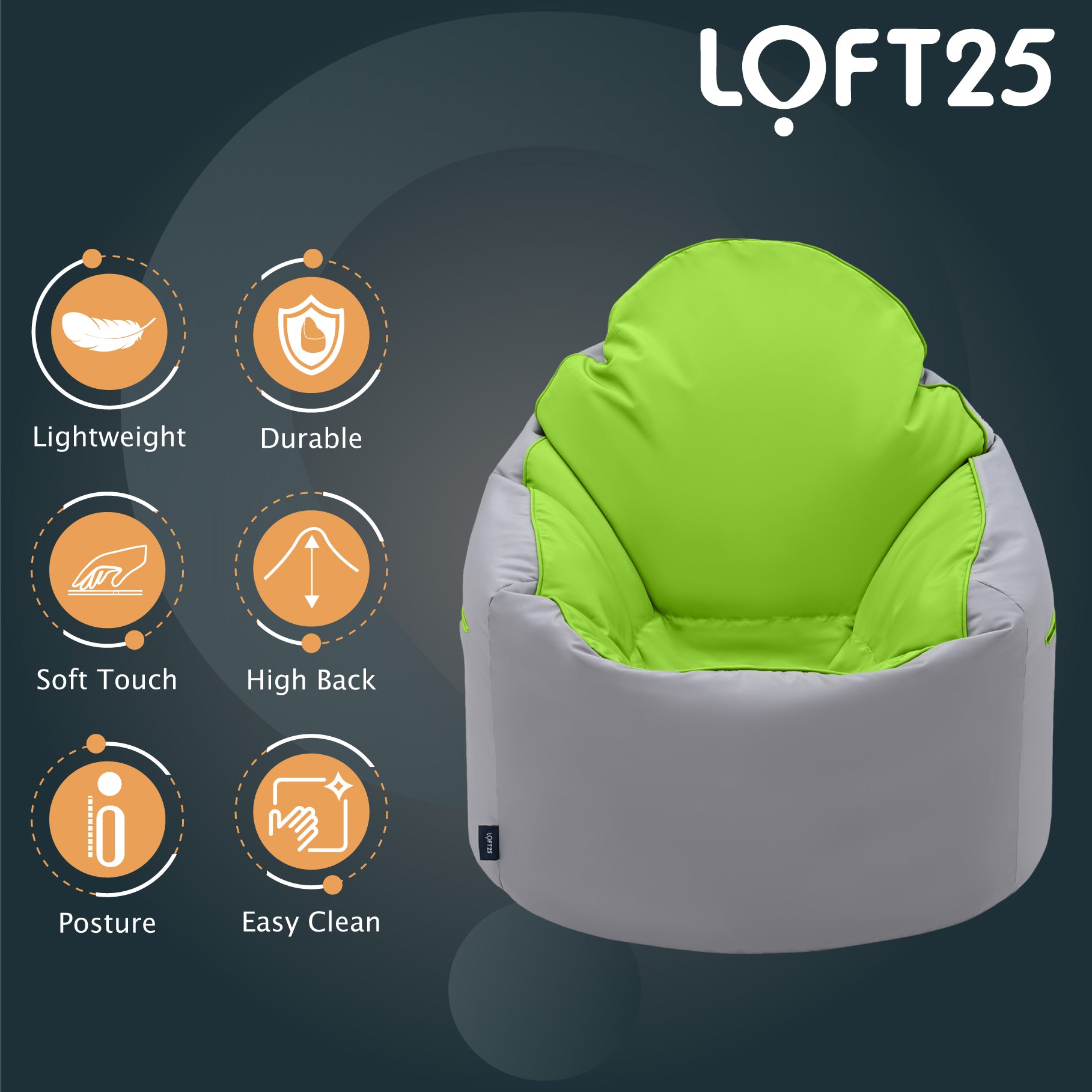 Loft 25 Adult Indoor Outdoor Bean Bag Chair