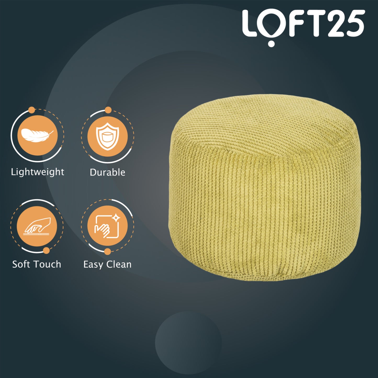 Loft 25 Bean Bag Foot Stool Round Bubble