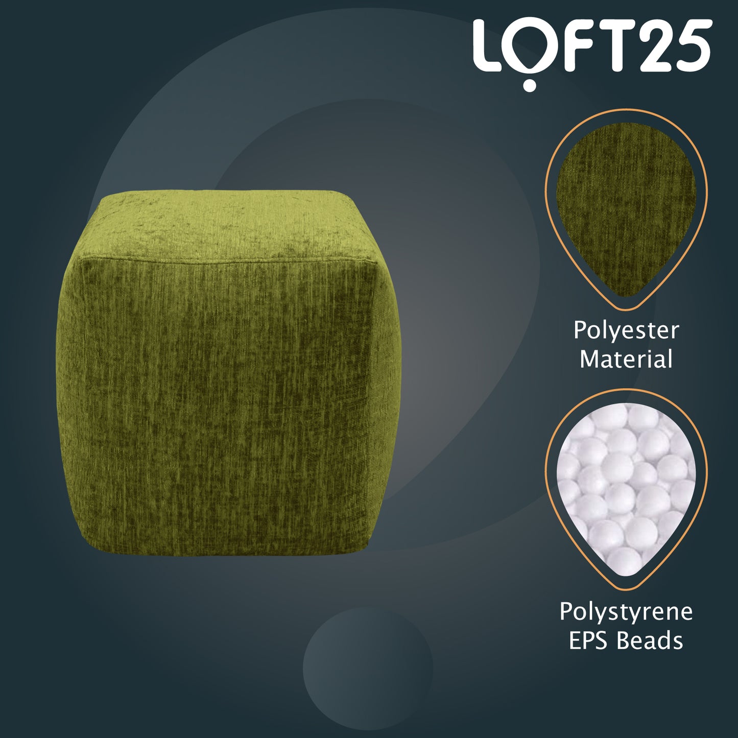 Loft 25 Cube Ergonomic Bean Bag Footstool