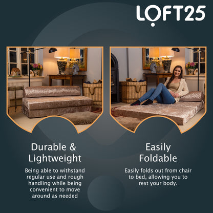 Loft25 Foldable Bed Living Room Z Bed Mattress