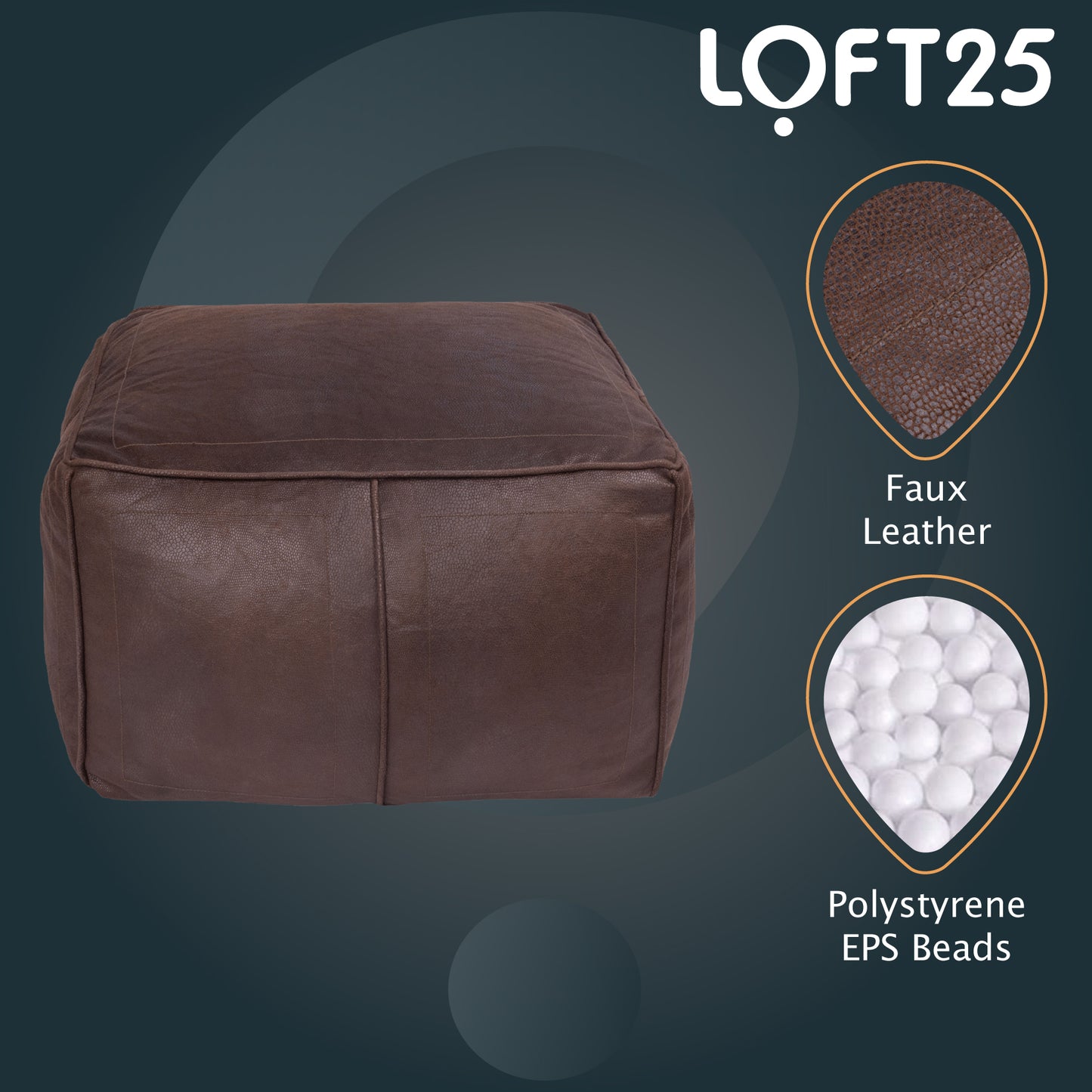 Loft 25 Bean Bag Faux Leather Chair Seat