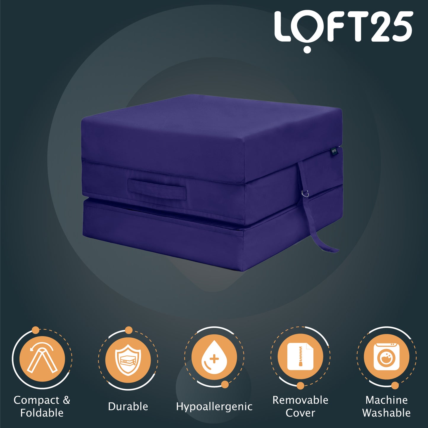 Loft 25 Water Resistant Fold-Out Z Bed Cube Mattress