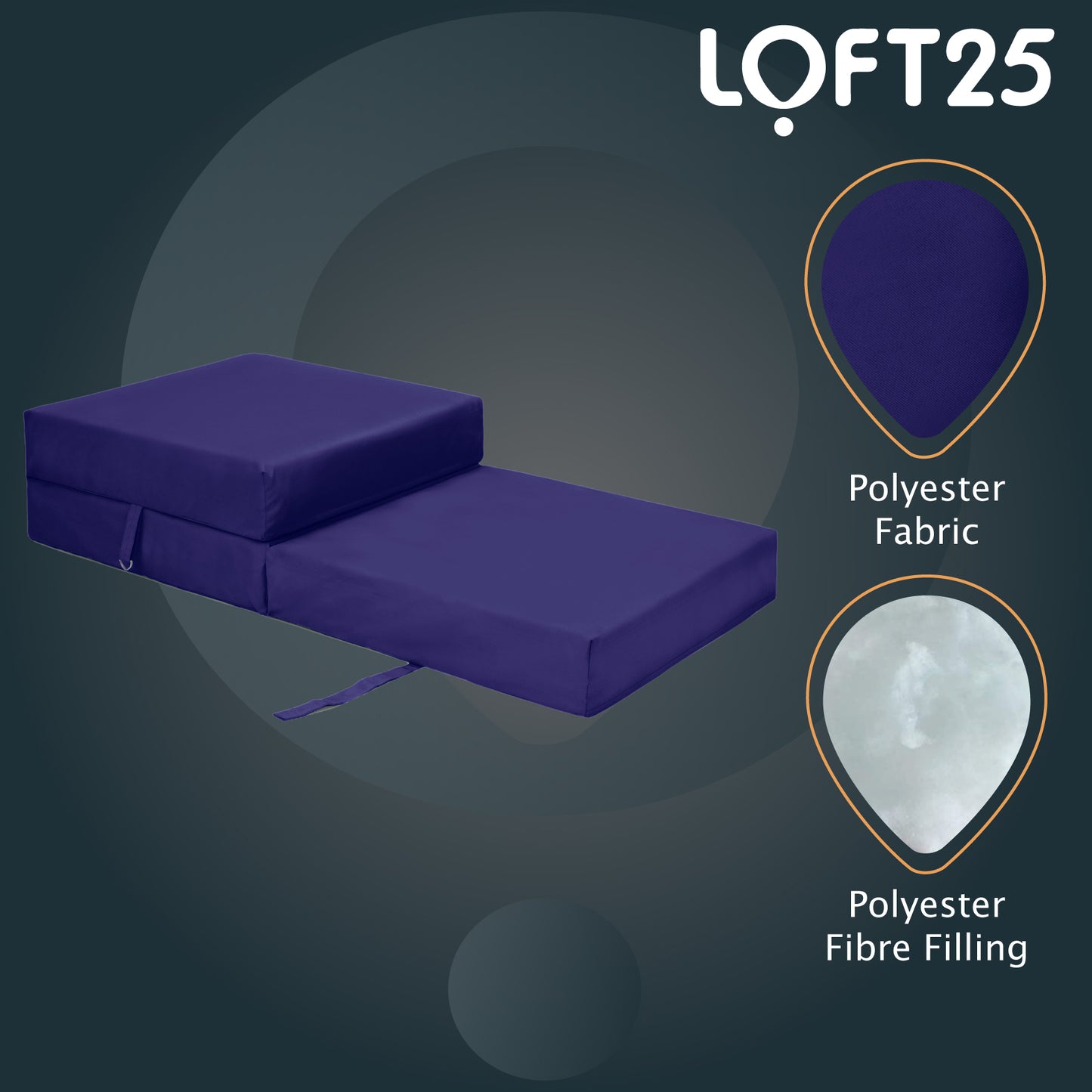 Loft 25 Water Resistant Fold-Out Z Bed Cube Mattress