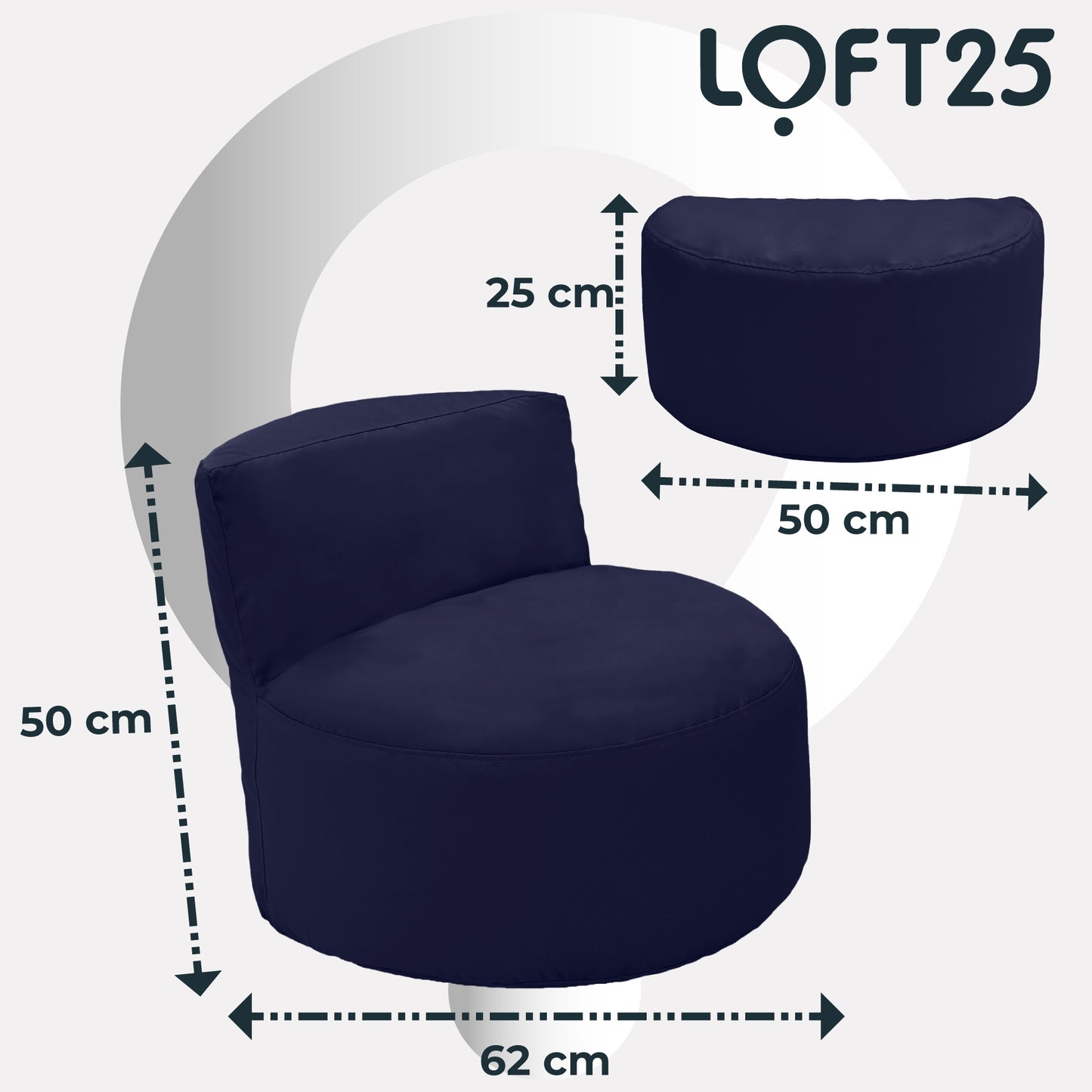 Loft 25 Kids Bean Bag Chair With Footstool