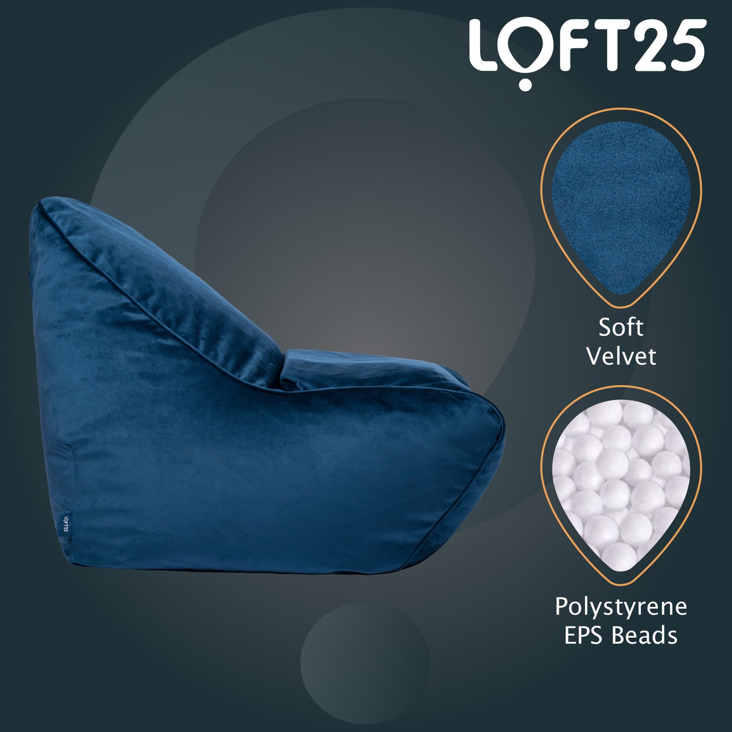 Loft 25 Relaxing Adult Bean Bag Chair 80x100x100