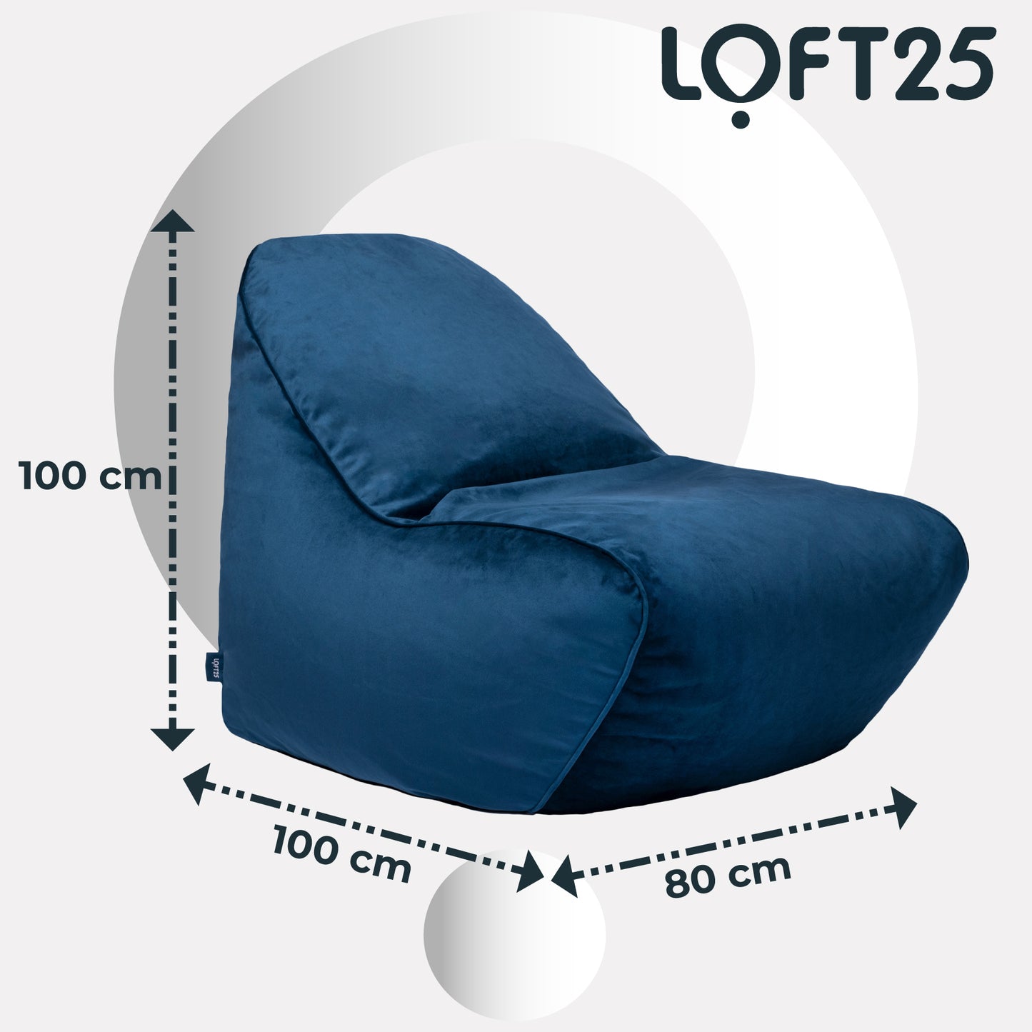 Loft 25 Relaxing Adult Bean Bag Chair 80x100x100