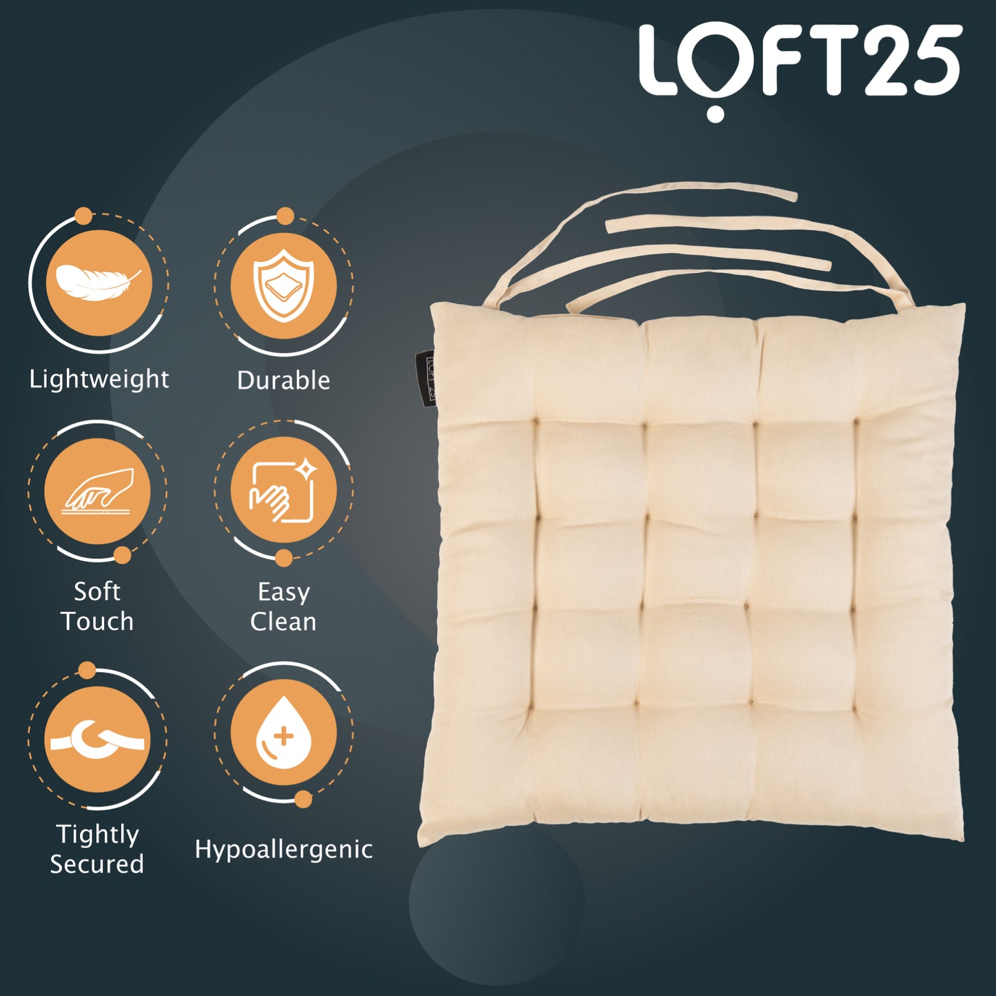 Loft 25 Tufted Chair Cushion Seat Pad