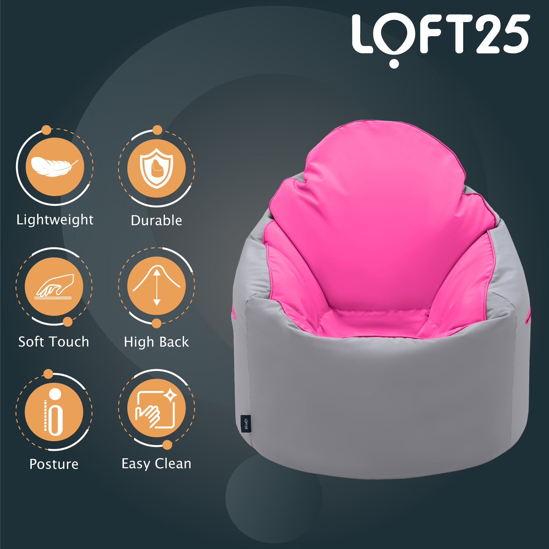 Loft 25 Adult Indoor Outdoor Bean Bag Chair