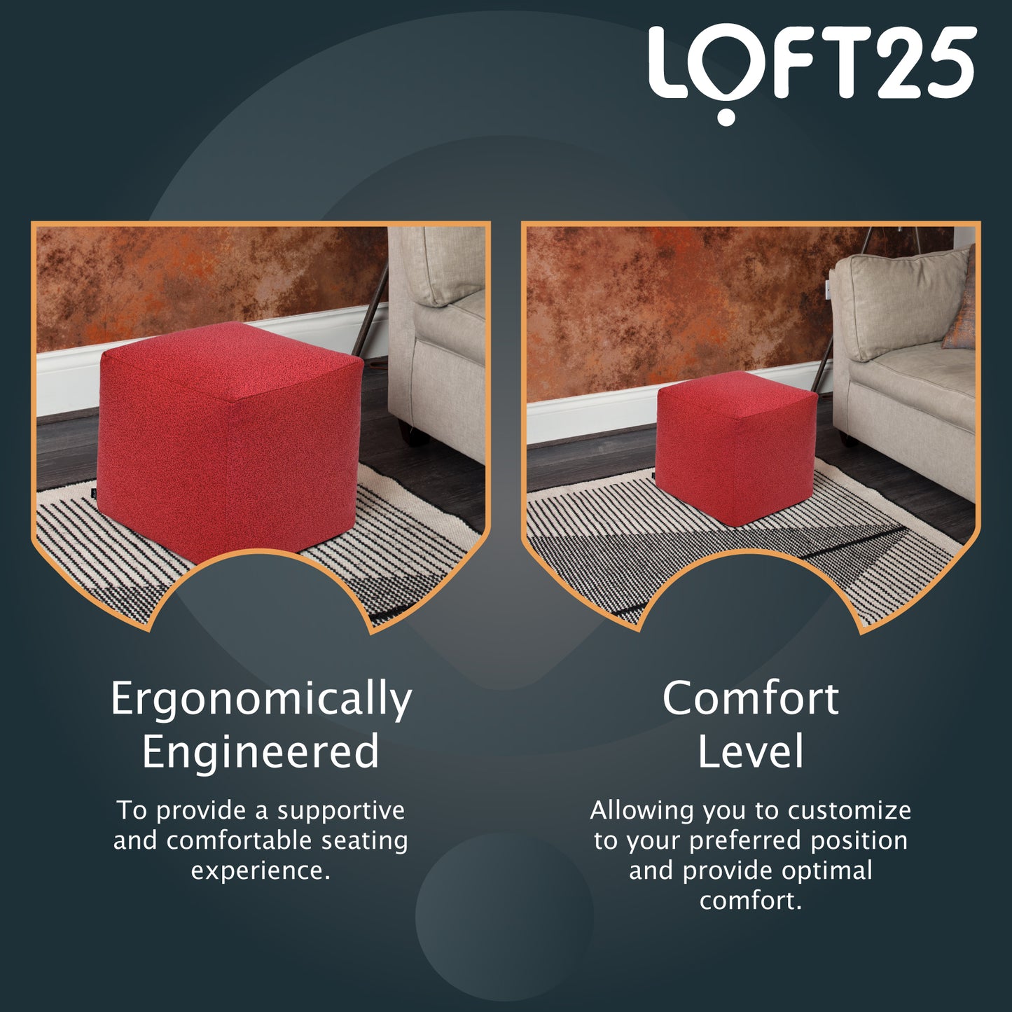 Loft 25 Cube Portable Bean Bag Footstool
