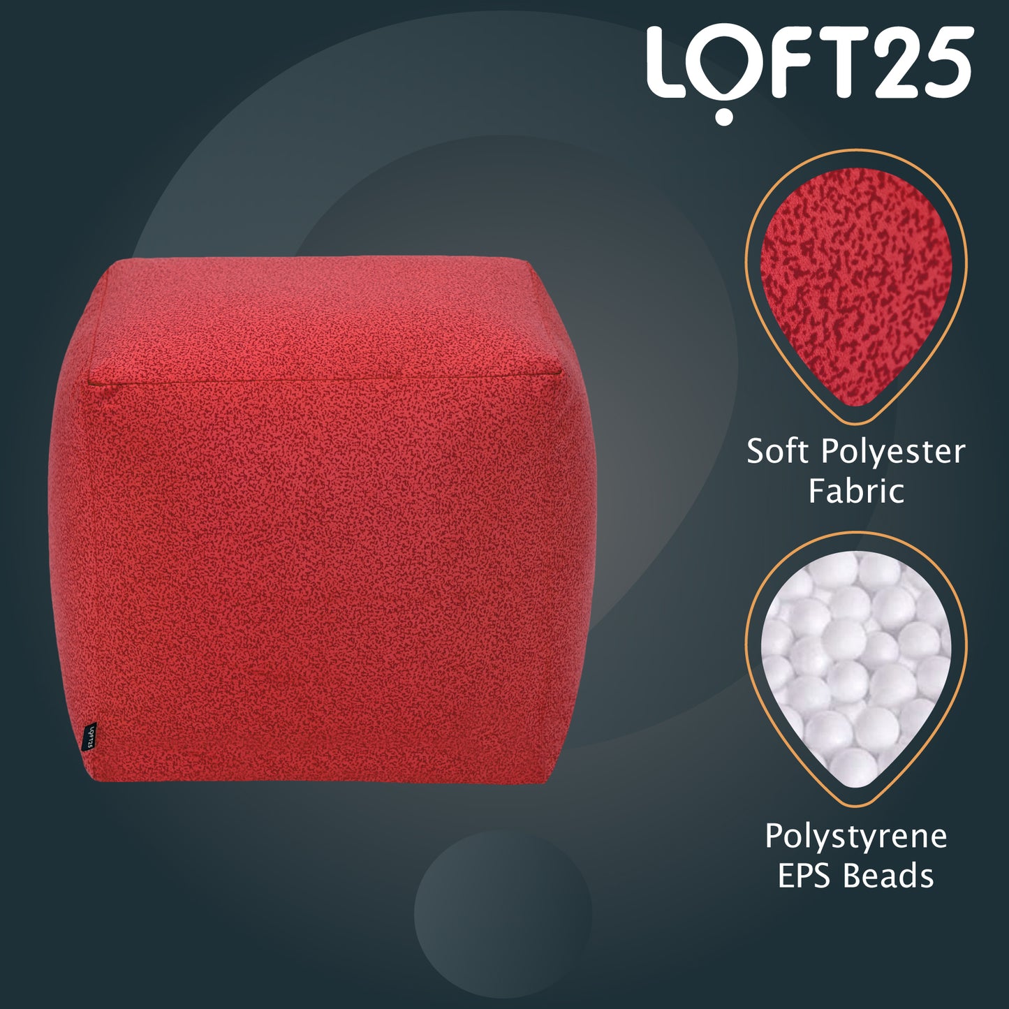 Loft 25 Cube Portable Bean Bag Footstool