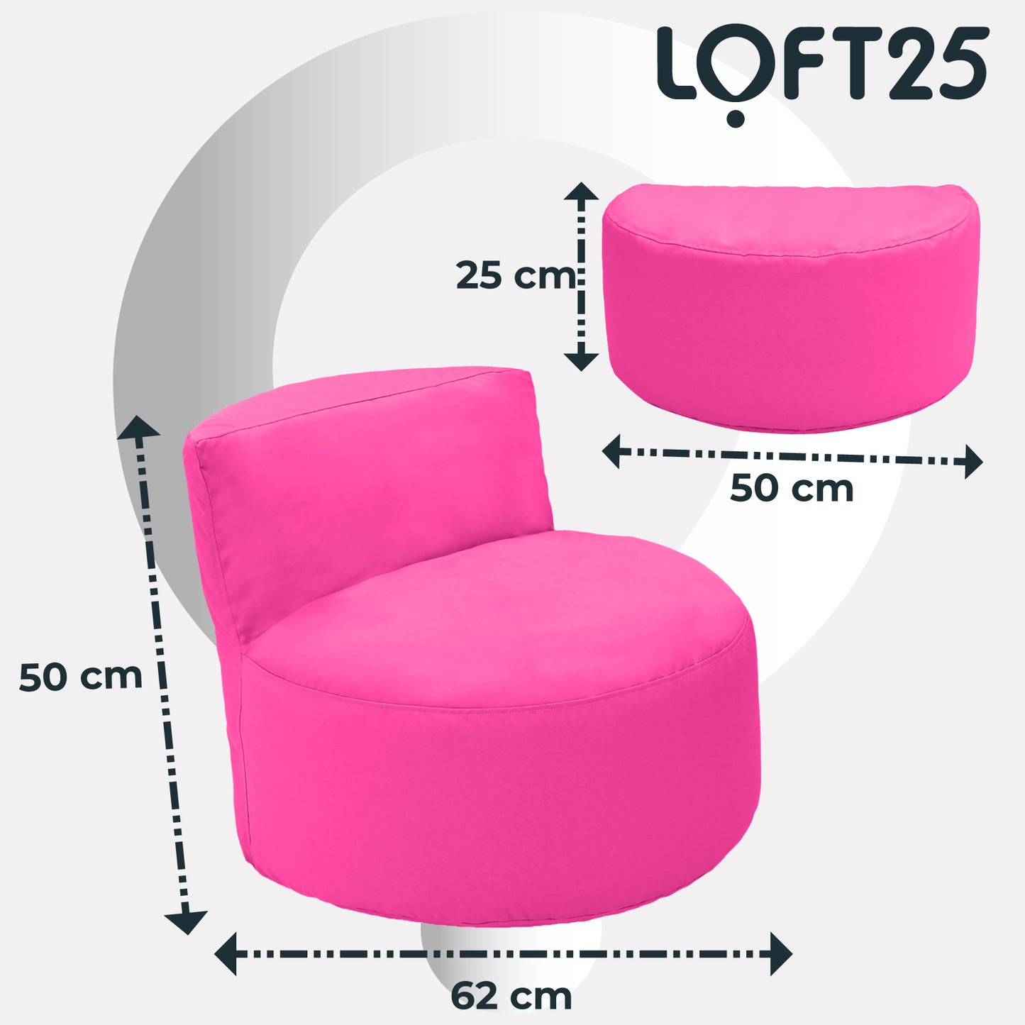 Loft 25 Kids Bean Bag Chair With Footstool