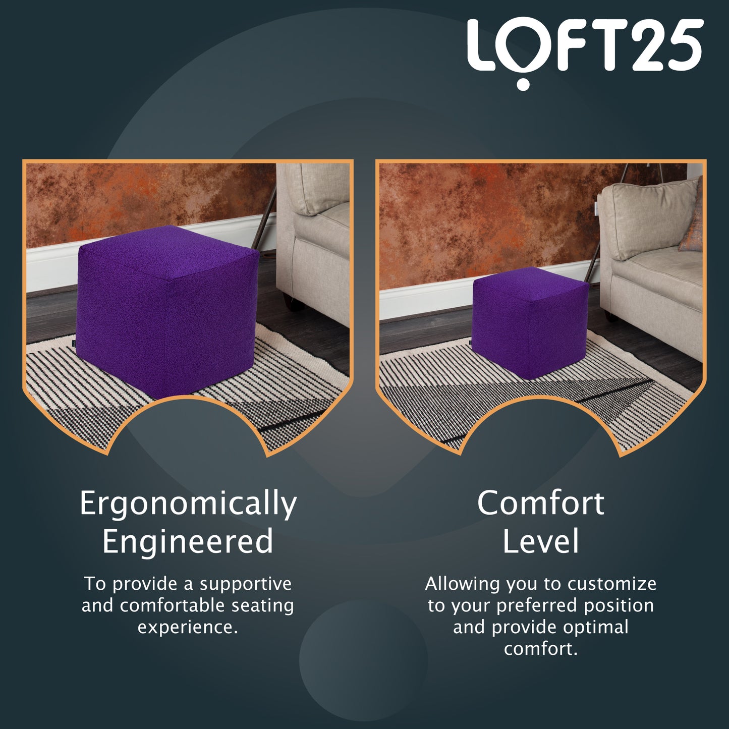 Loft 25 Cube Portable Bean Bag Footstool
