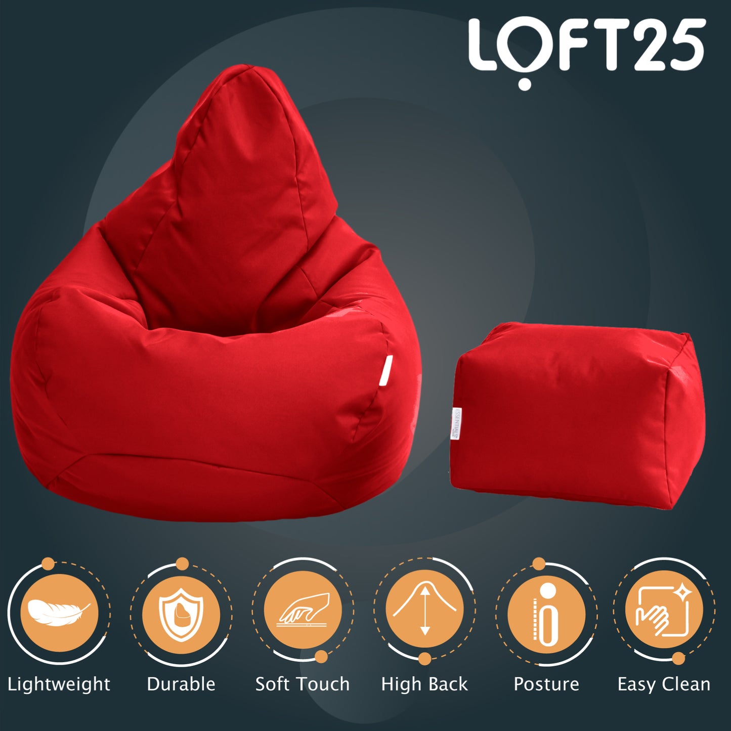 Loft 25 Bean Bag Gamer Chair With Footstool