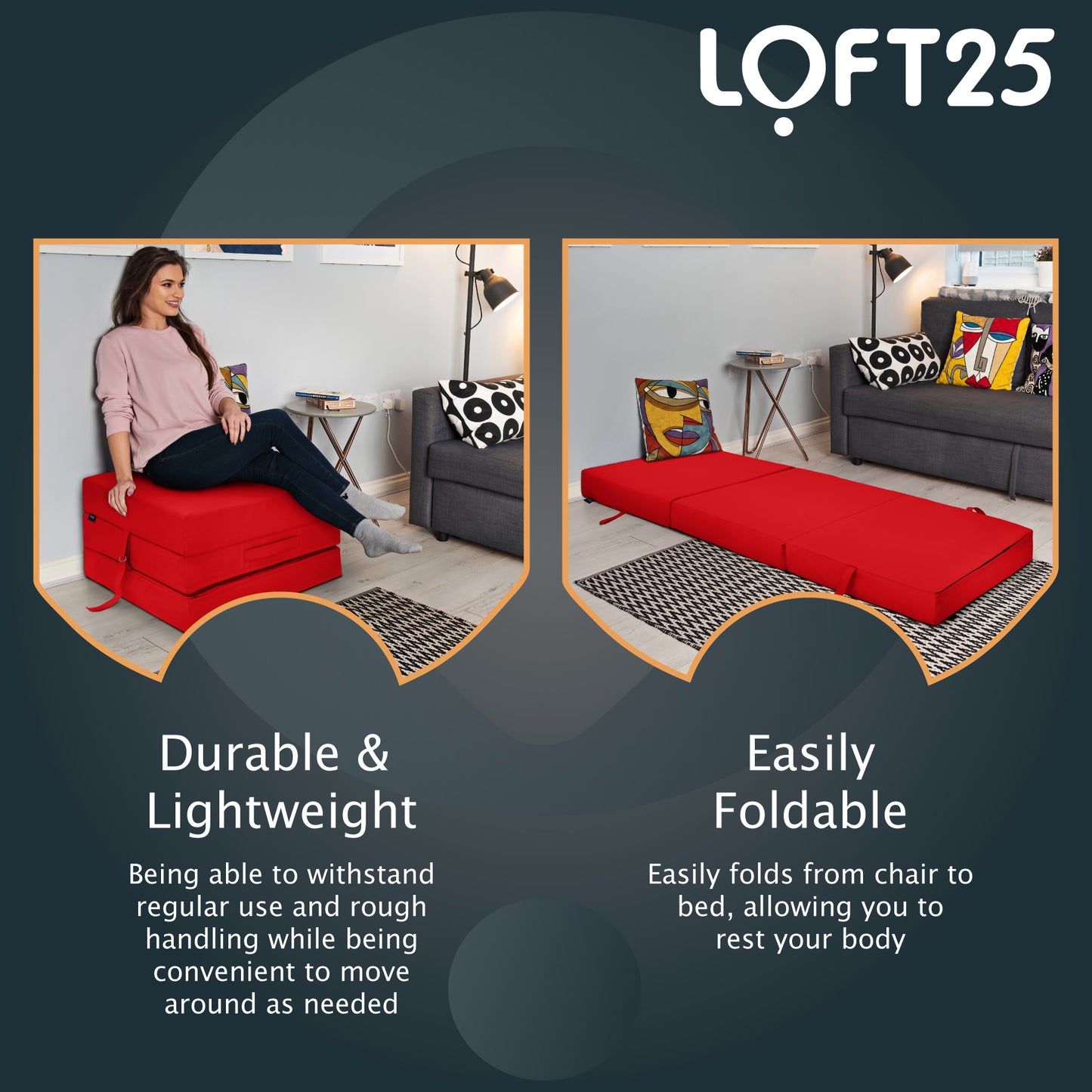 Loft 25 Water Resistant Fold-Out Z Bed Cube Mattress