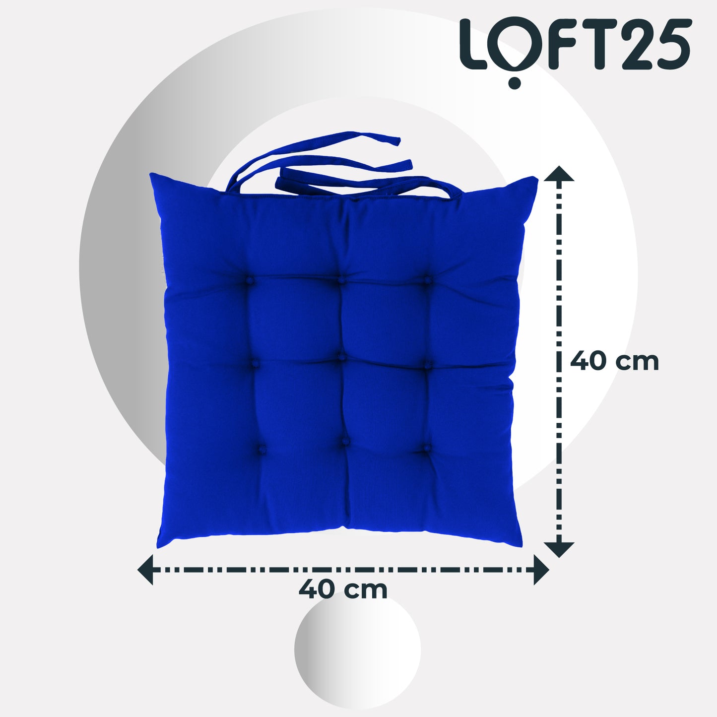 Loft 25 Garden Chair Tufted Seat Pads with Secure Ties