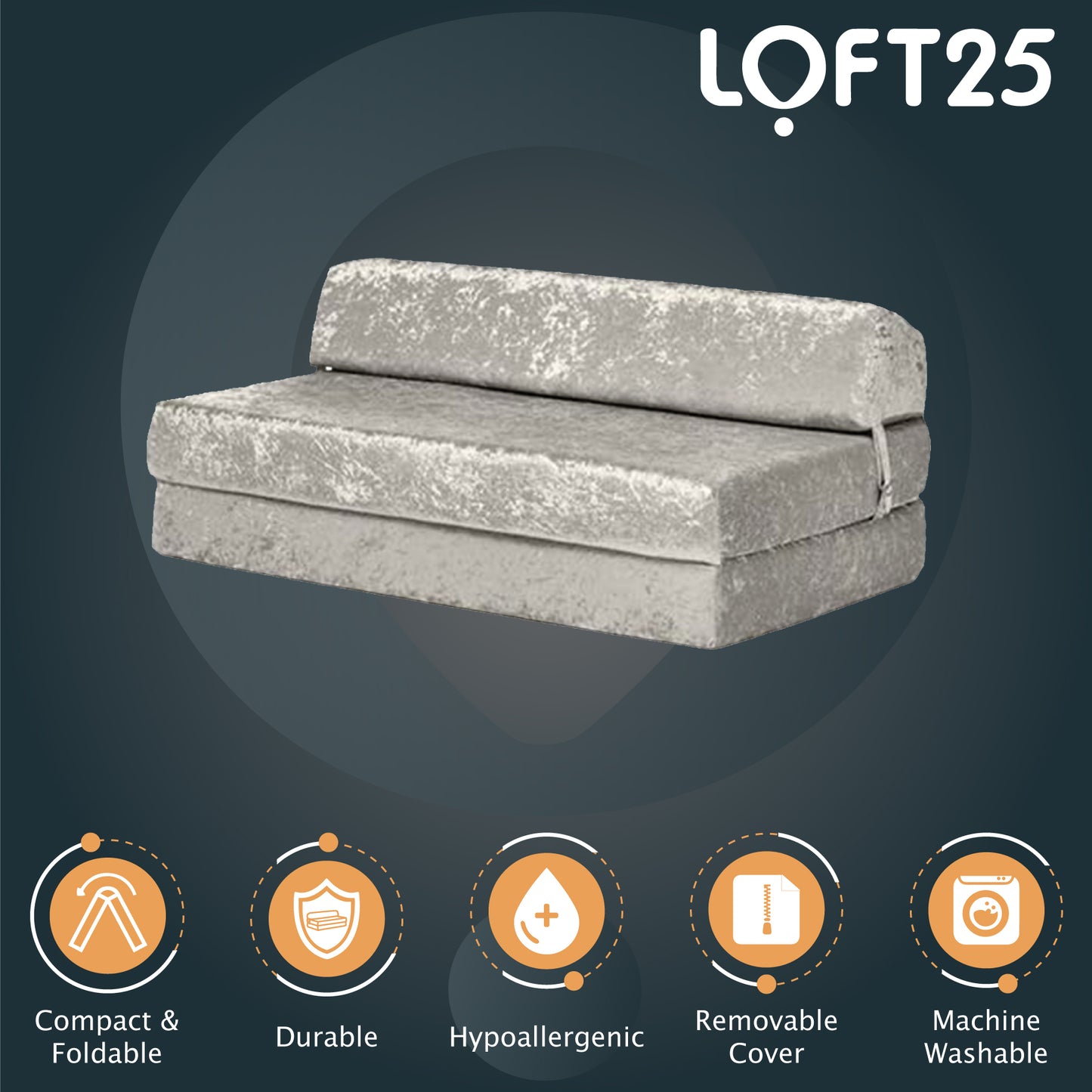 Loft25 Foldable Bed Living Room Z Bed Mattress