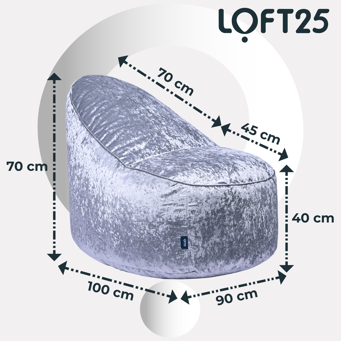 Loft 25 Relaxing Adult Bean Bag Chair 90x100x70