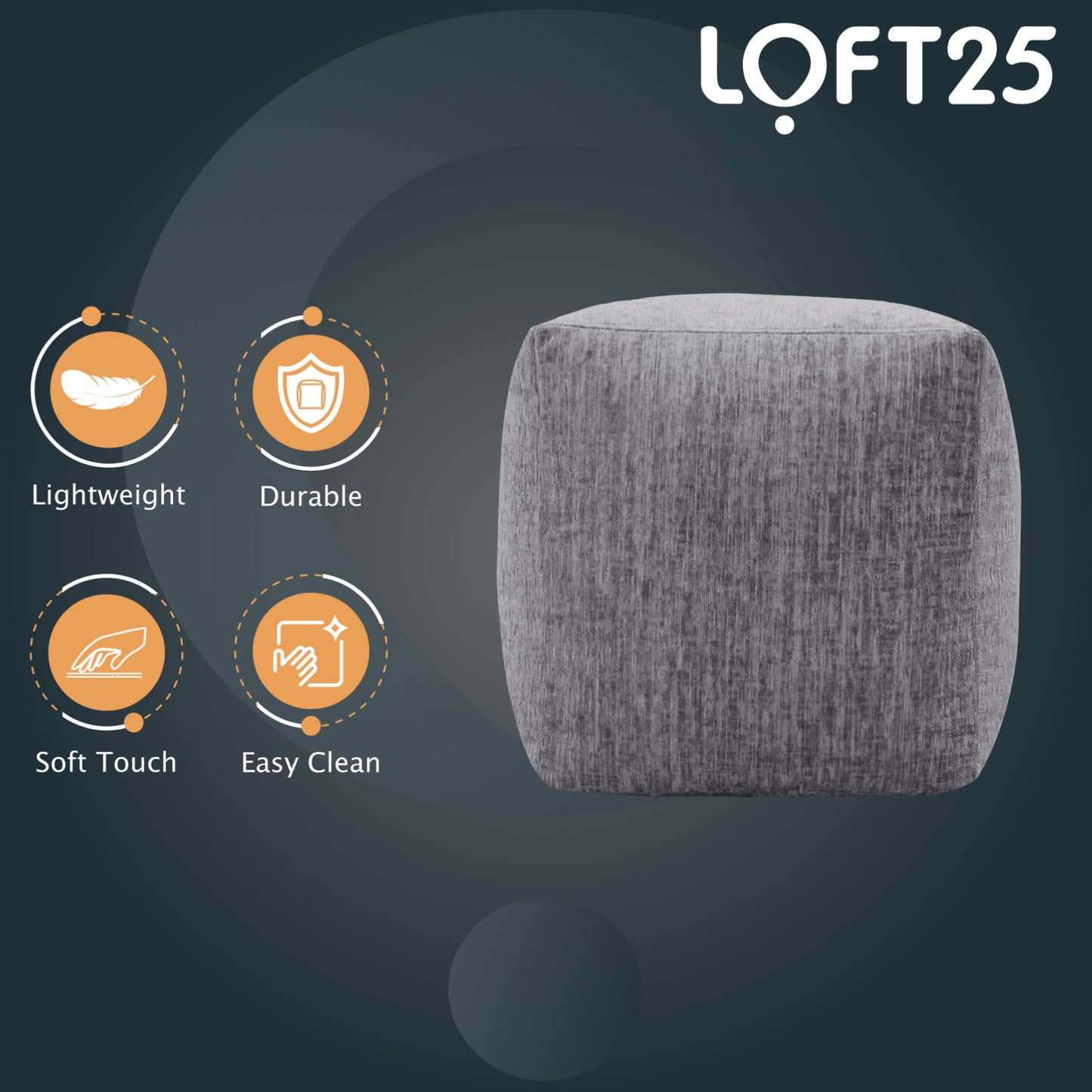 Loft 25 Cube Ergonomic Bean Bag Footstool