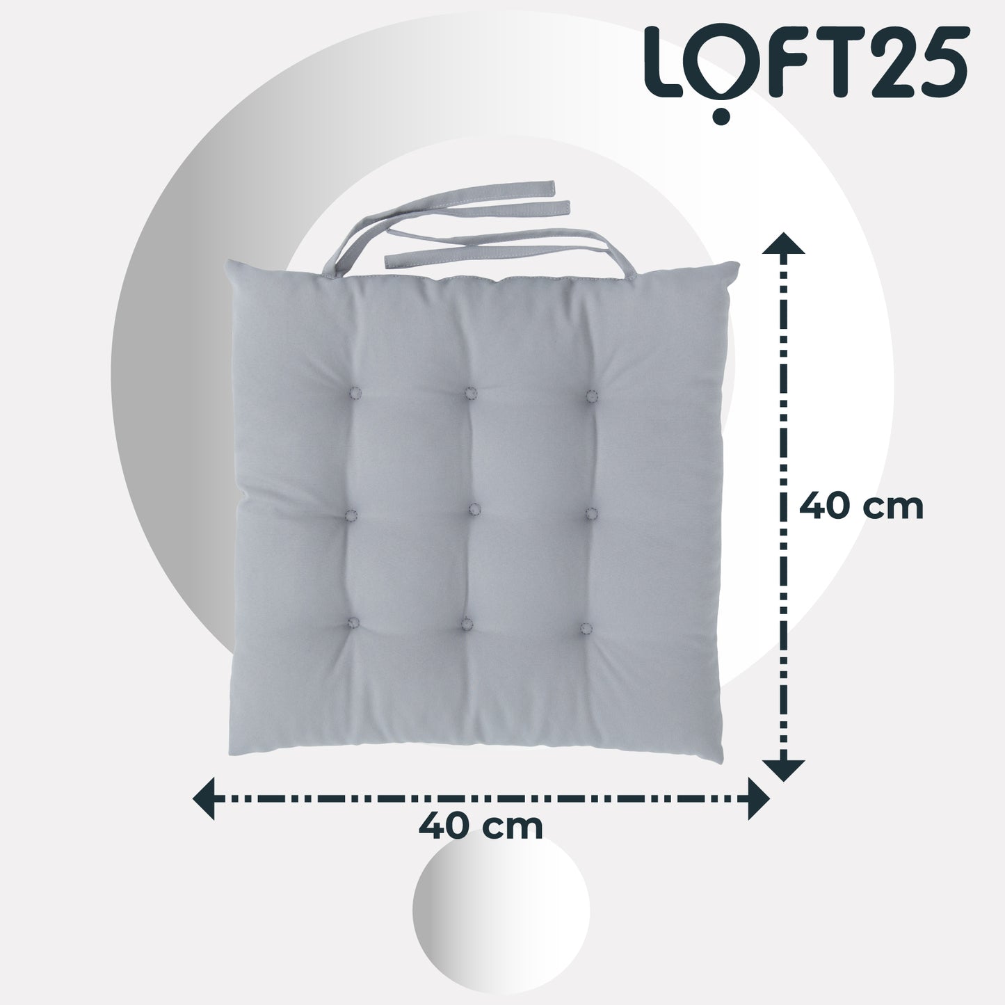 Loft 25 Garden Chair Tufted Seat Pads with Secure Ties