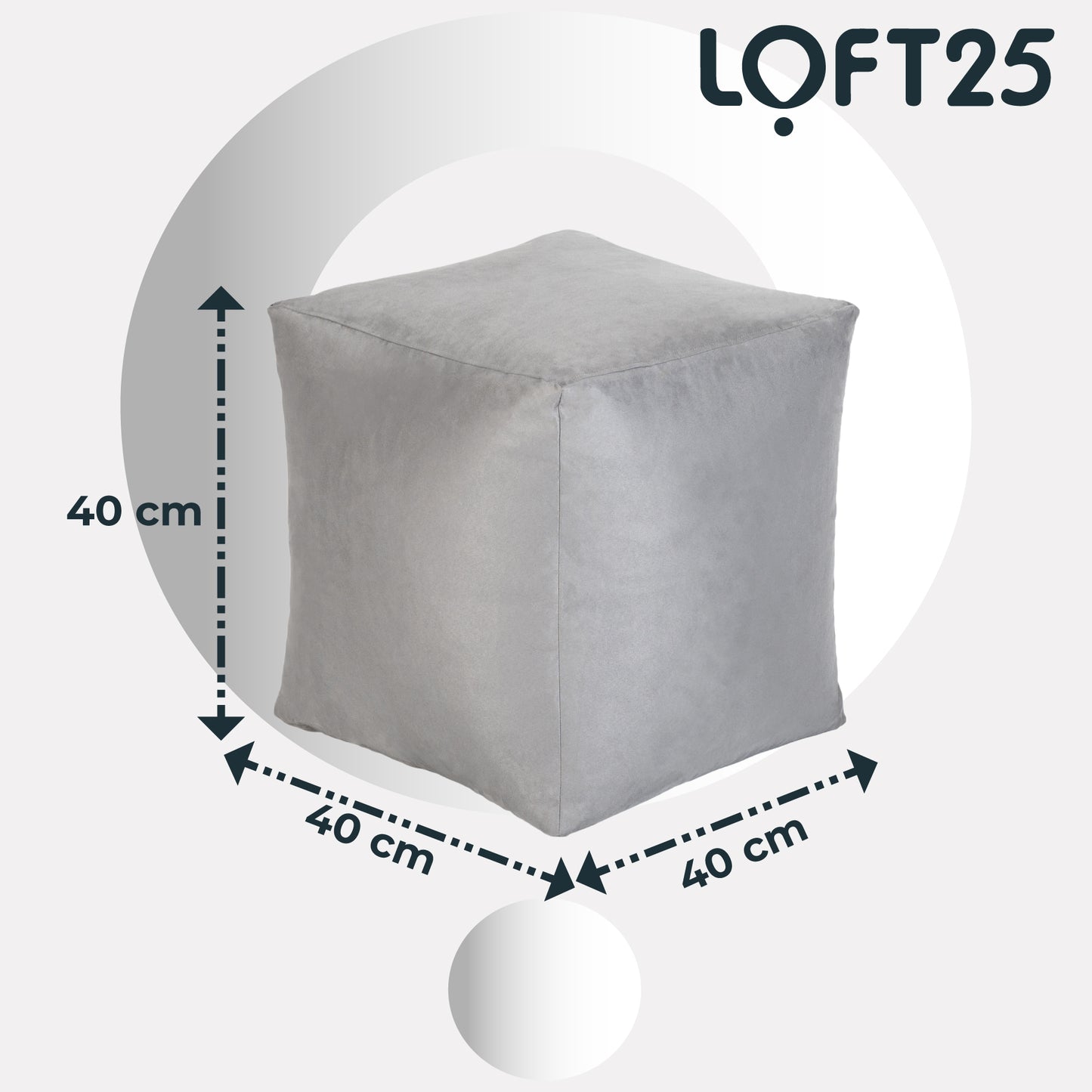 Loft 25 Bean Bag Faux Suede Cube Footstool