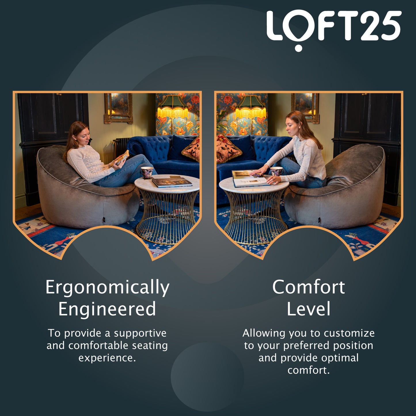 Loft 25 Relaxing Adult Bean Bag Chair 90x100x70