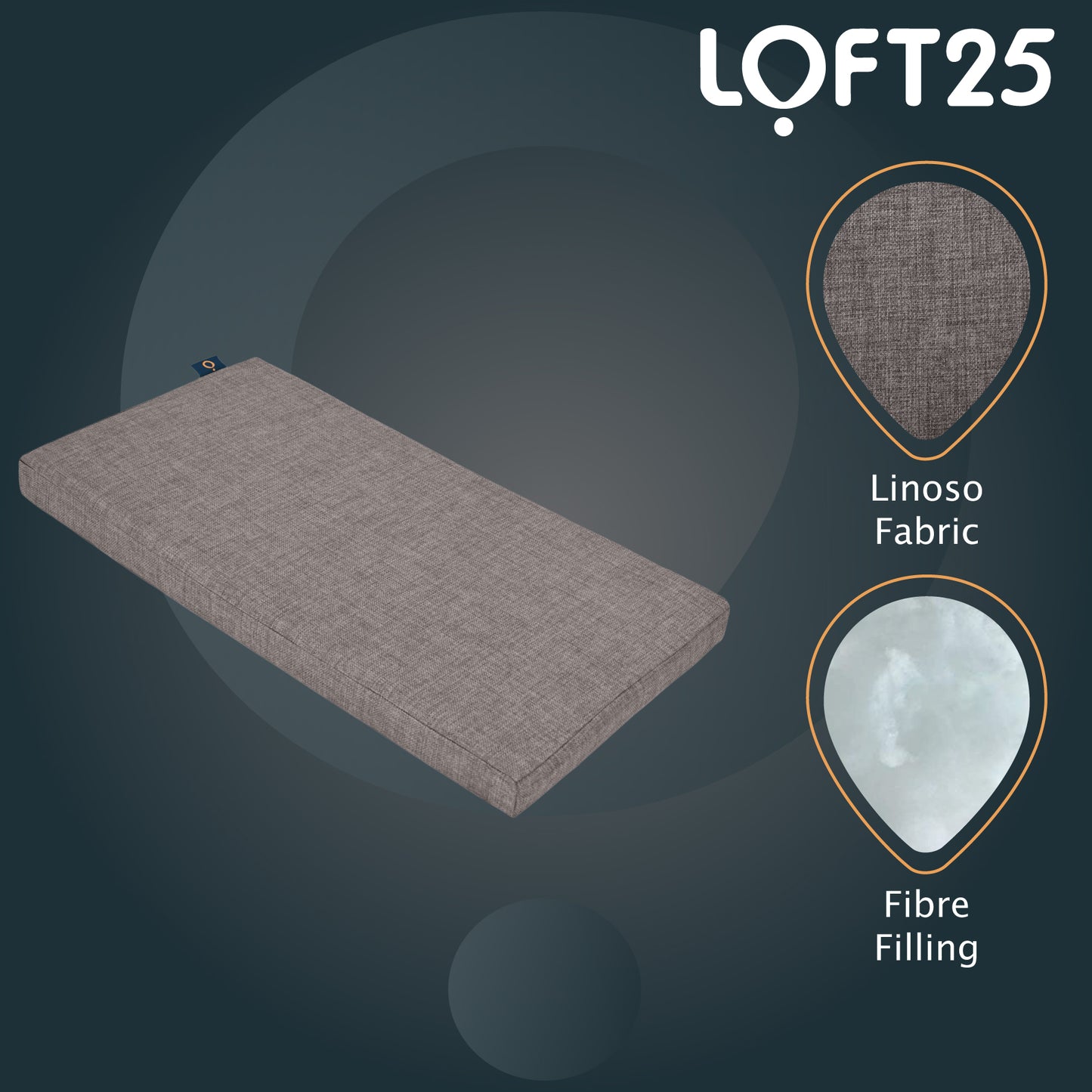 Loft 25 Premium Linen Fabric Bench Pads 76x39x5cm