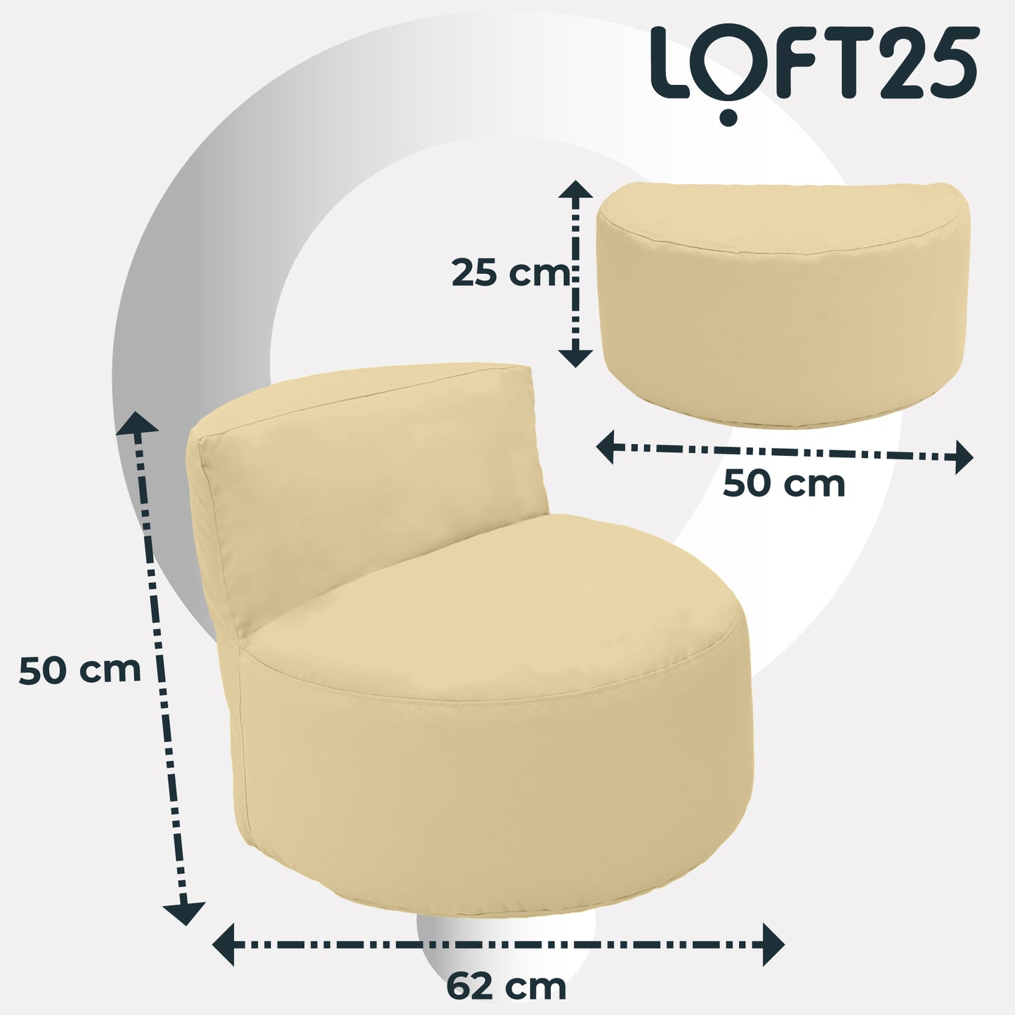 Loft 25 Kids Bean Bag Chair With Footstool