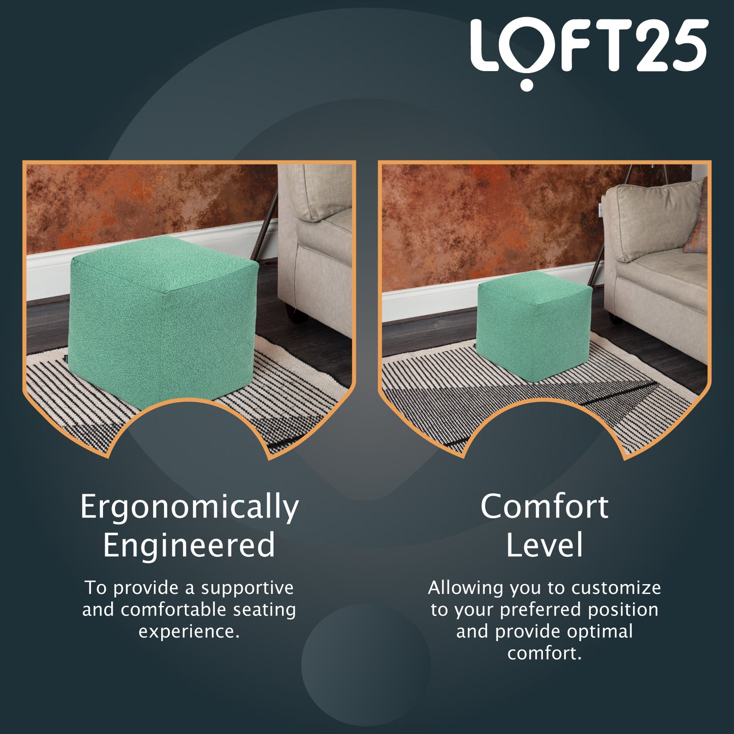 Loft 25 Cube Portable Bean Bag Footstool