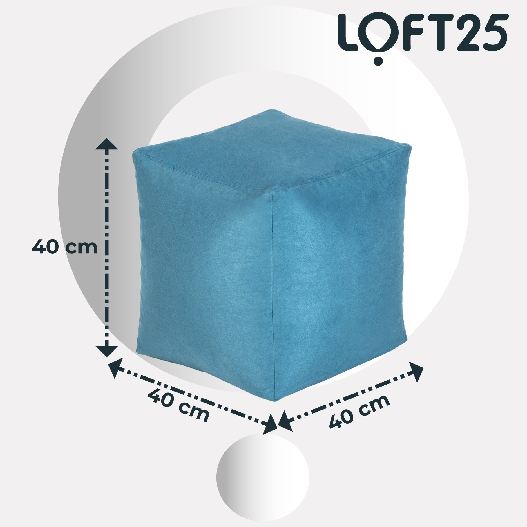 Loft 25 Bean Bag Faux Suede Cube Footstool