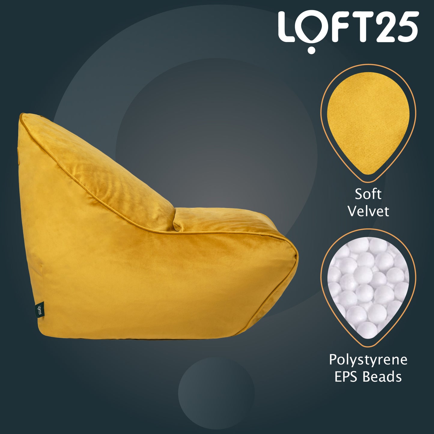 Loft 25 Relaxing Adult Bean Bag Chair 80x100x100