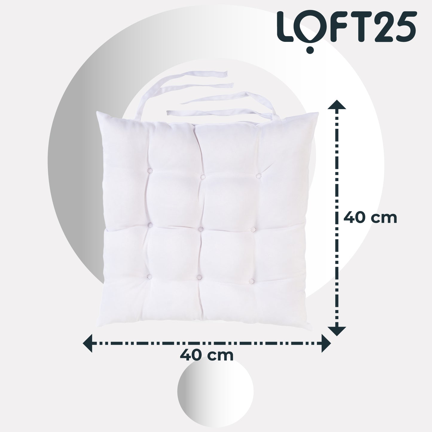 Loft 25 Garden Chair Tufted Seat Pads with Secure Ties