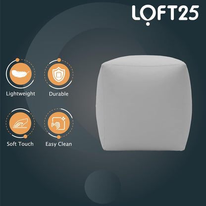 Loft 25 Water-Resistant Soft Bean Bag Footstool